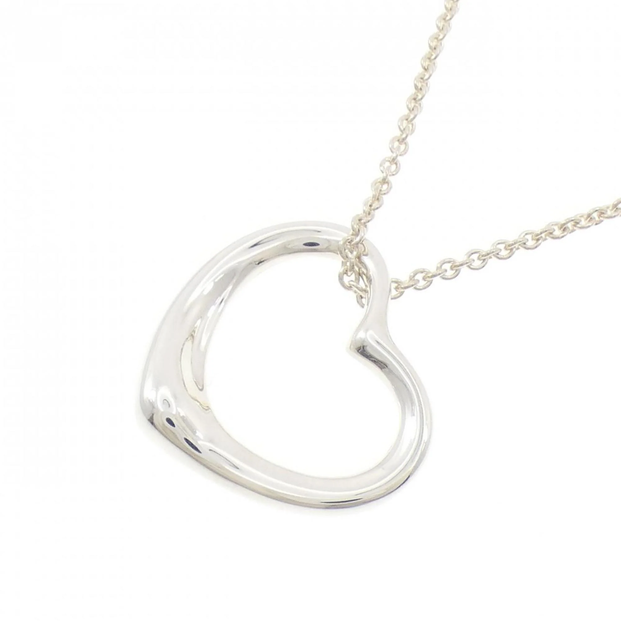 Open Heart Pendant Necklace Sterling Silver 21mm - Image 3