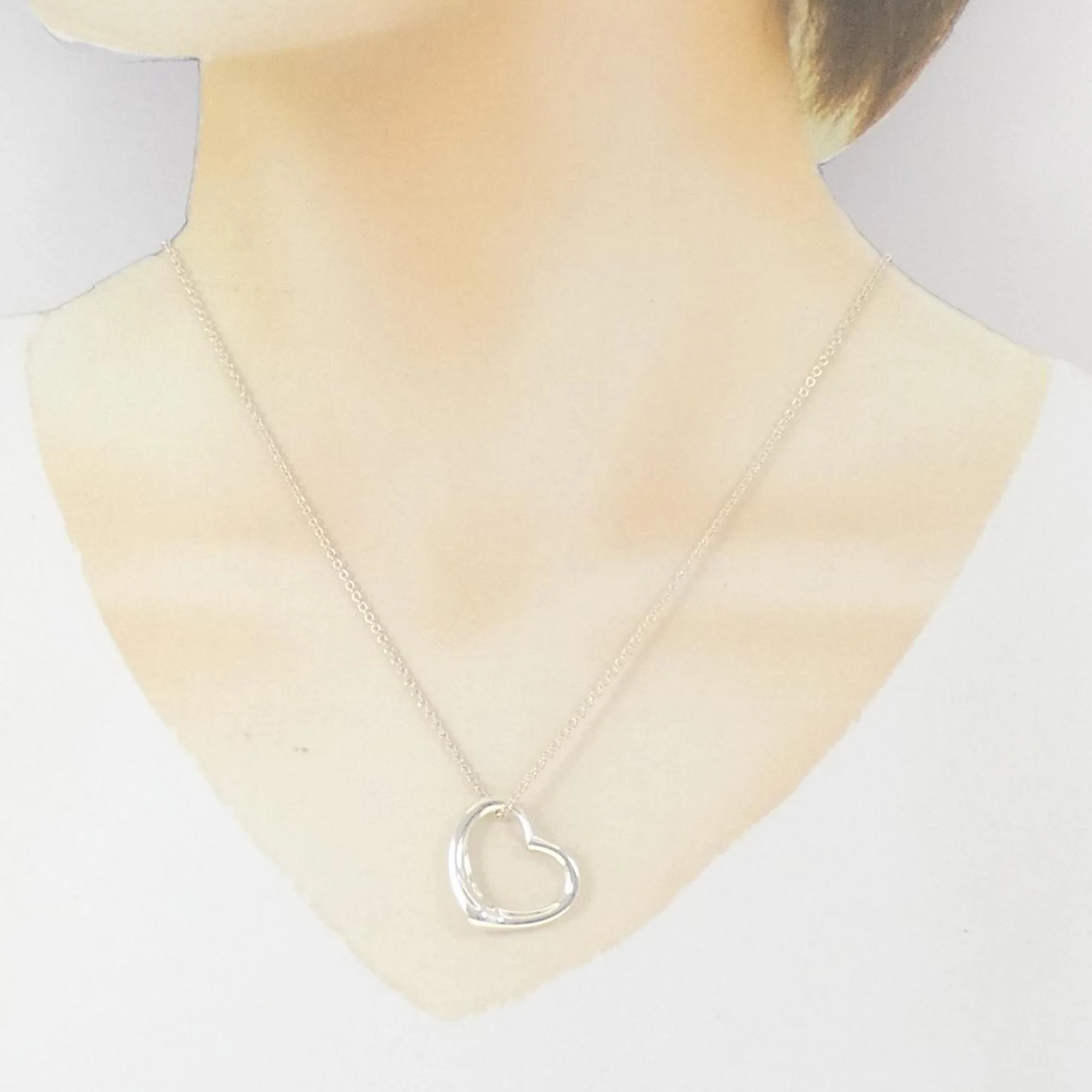 Open Heart Pendant Necklace Sterling Silver 21mm - Image 6