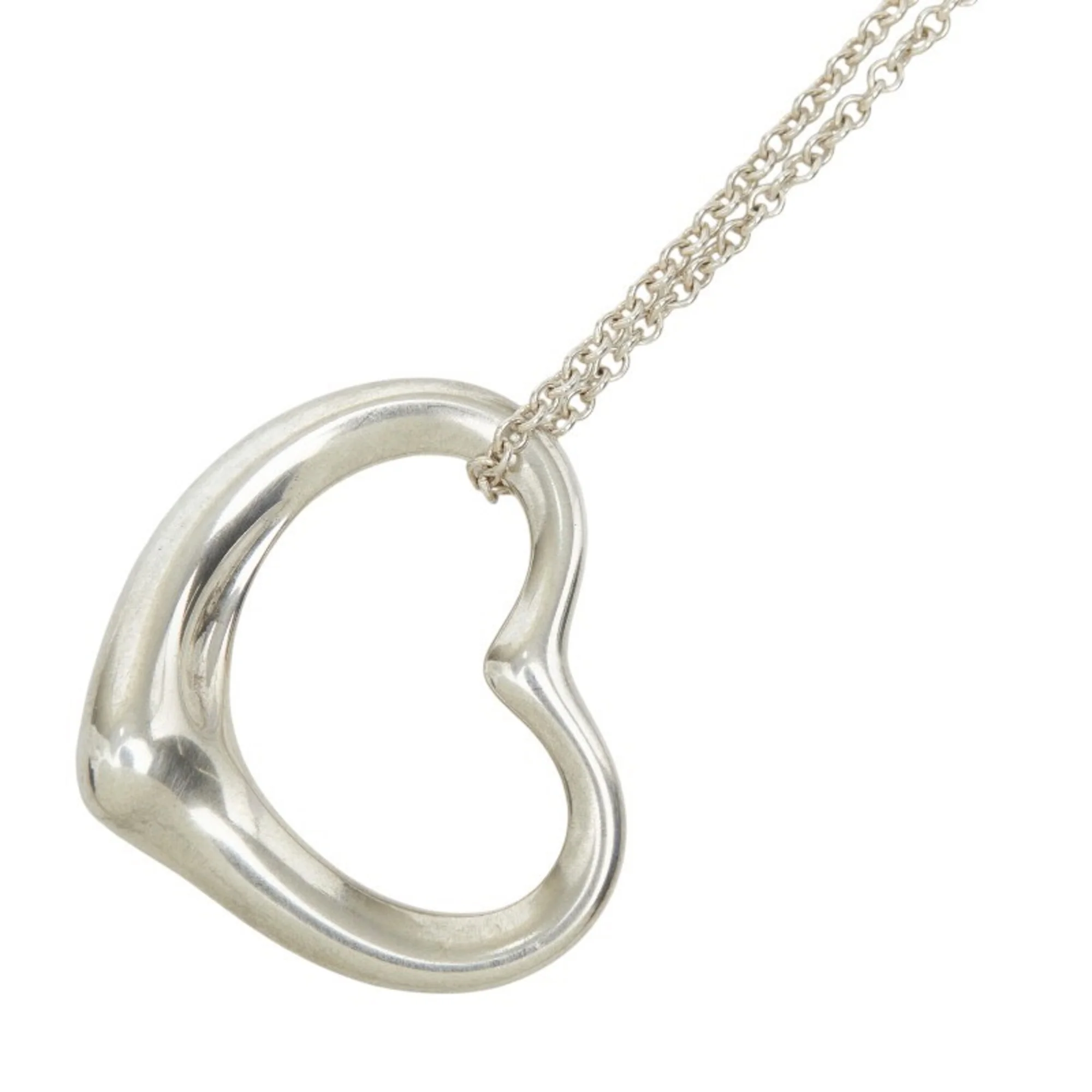 Open Heart Pendant Necklace Sterling Silver 25.3mm