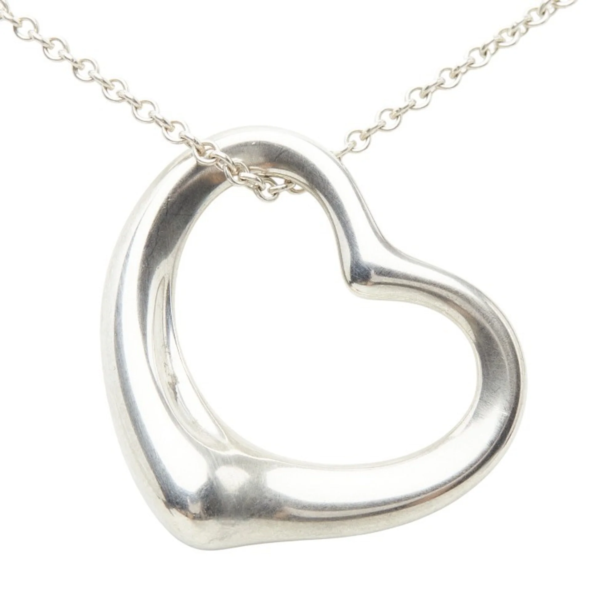 Open Heart Pendant Necklace Sterling Silver 25.3mm - Image 2