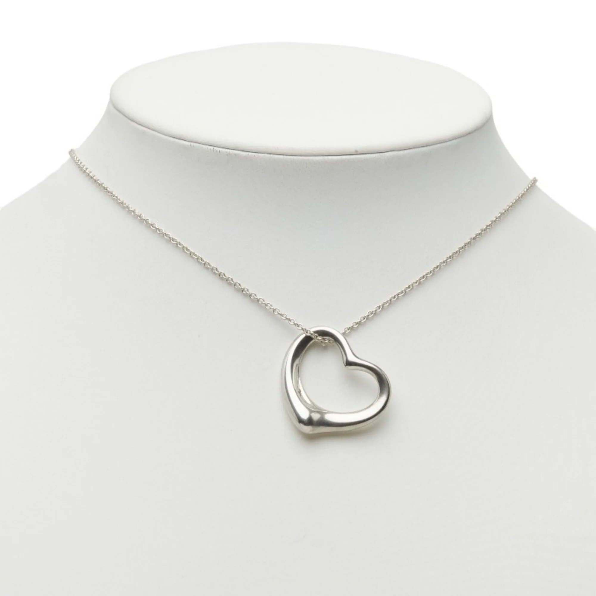 Open Heart Pendant Necklace Sterling Silver 25.3mm - Image 9