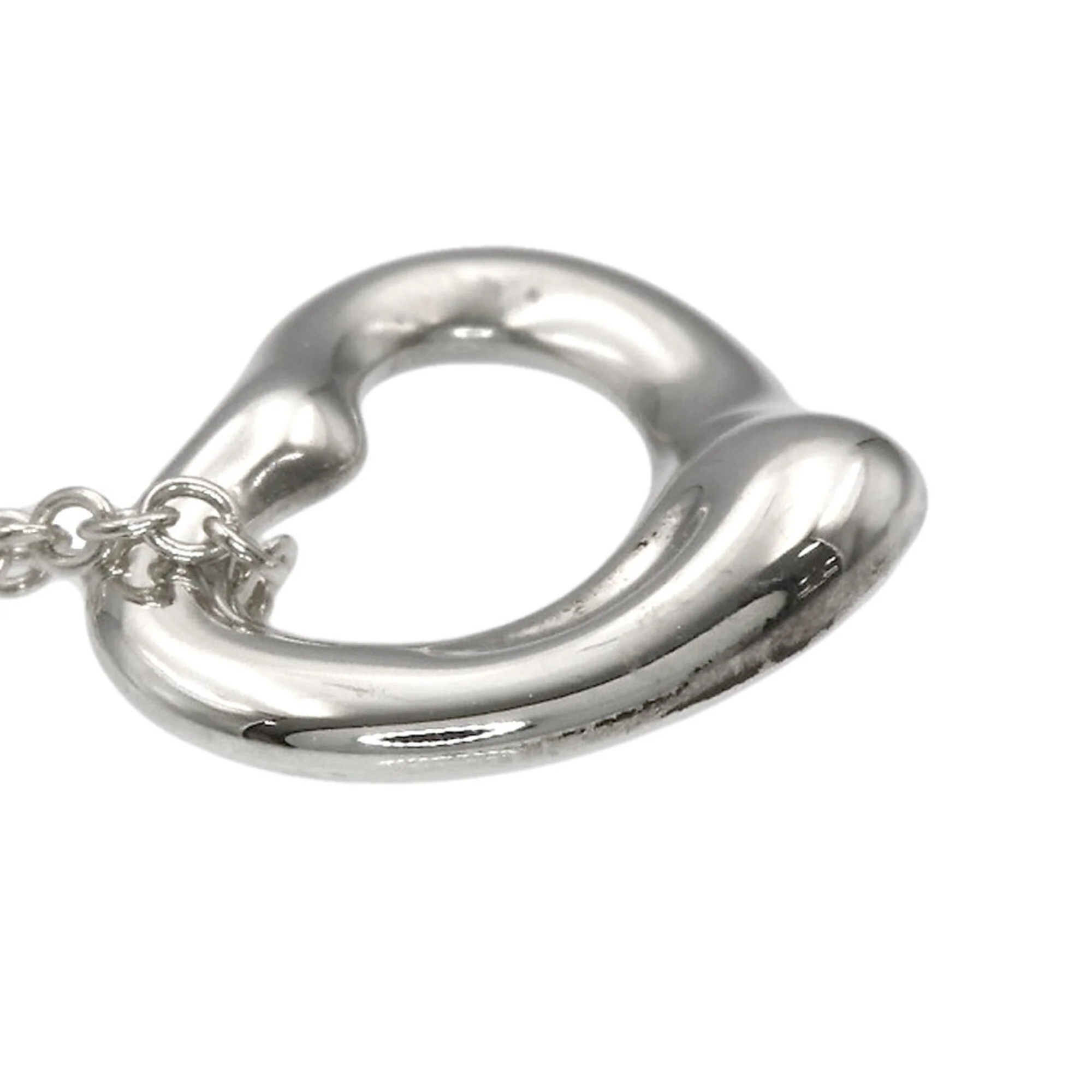 Open Heart Pendant Necklace Sterling Silver 9.9mm - Image 6