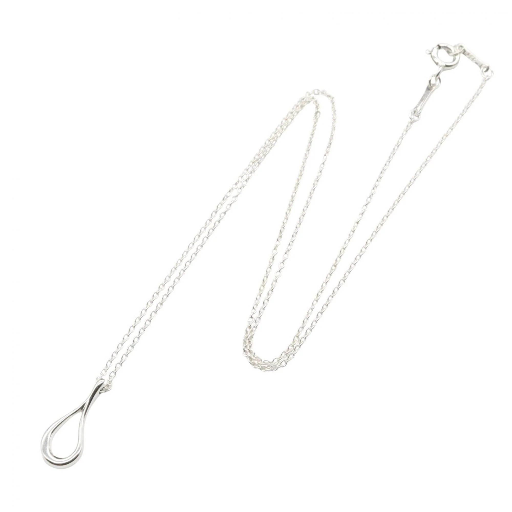 Open Teardrop Pendant Necklace Sterling Silver - Image 2