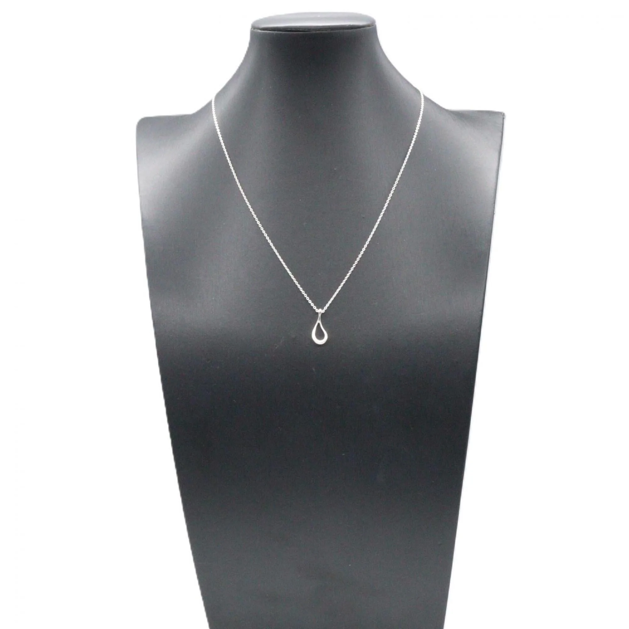Open Teardrop Pendant Necklace Sterling Silver - Image 5