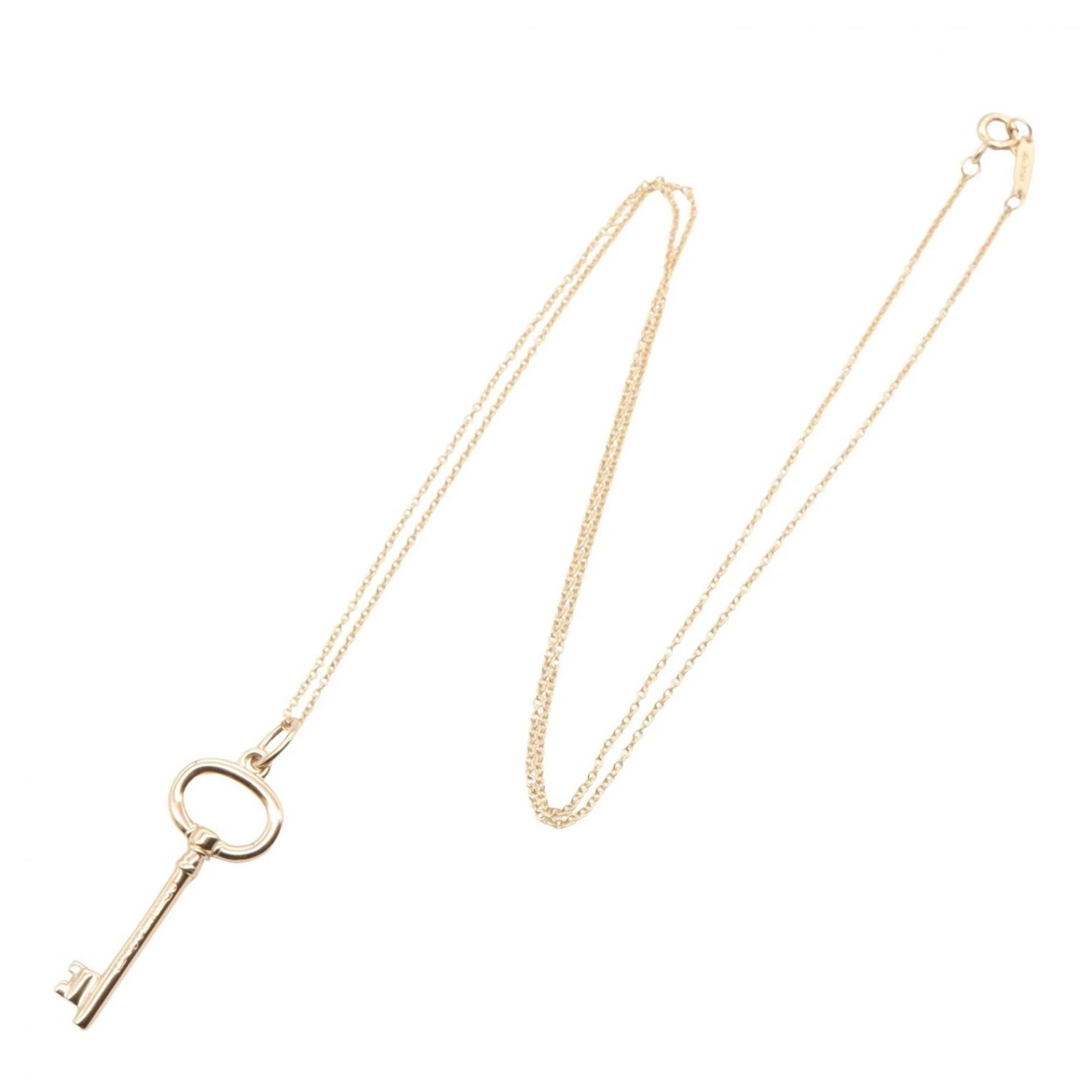 Oval Key Pendant Necklace 18K Rose Gold - Image 2