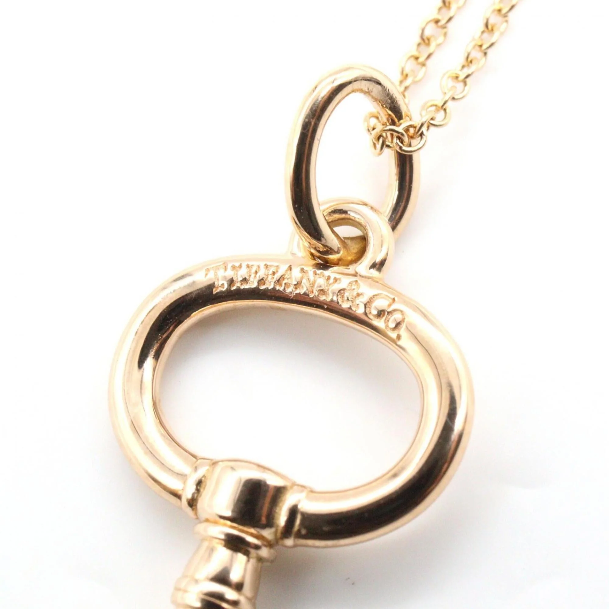 Oval Key Pendant Necklace 18K Rose Gold - Image 5