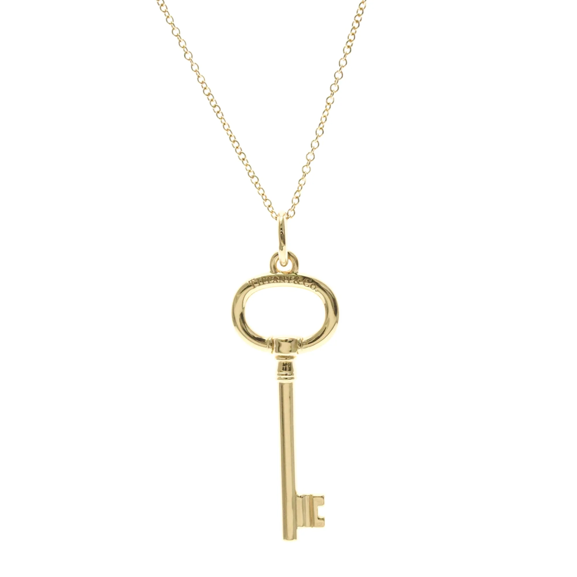 Oval Key Pendant Necklace 18K Rose Gold - Image 2