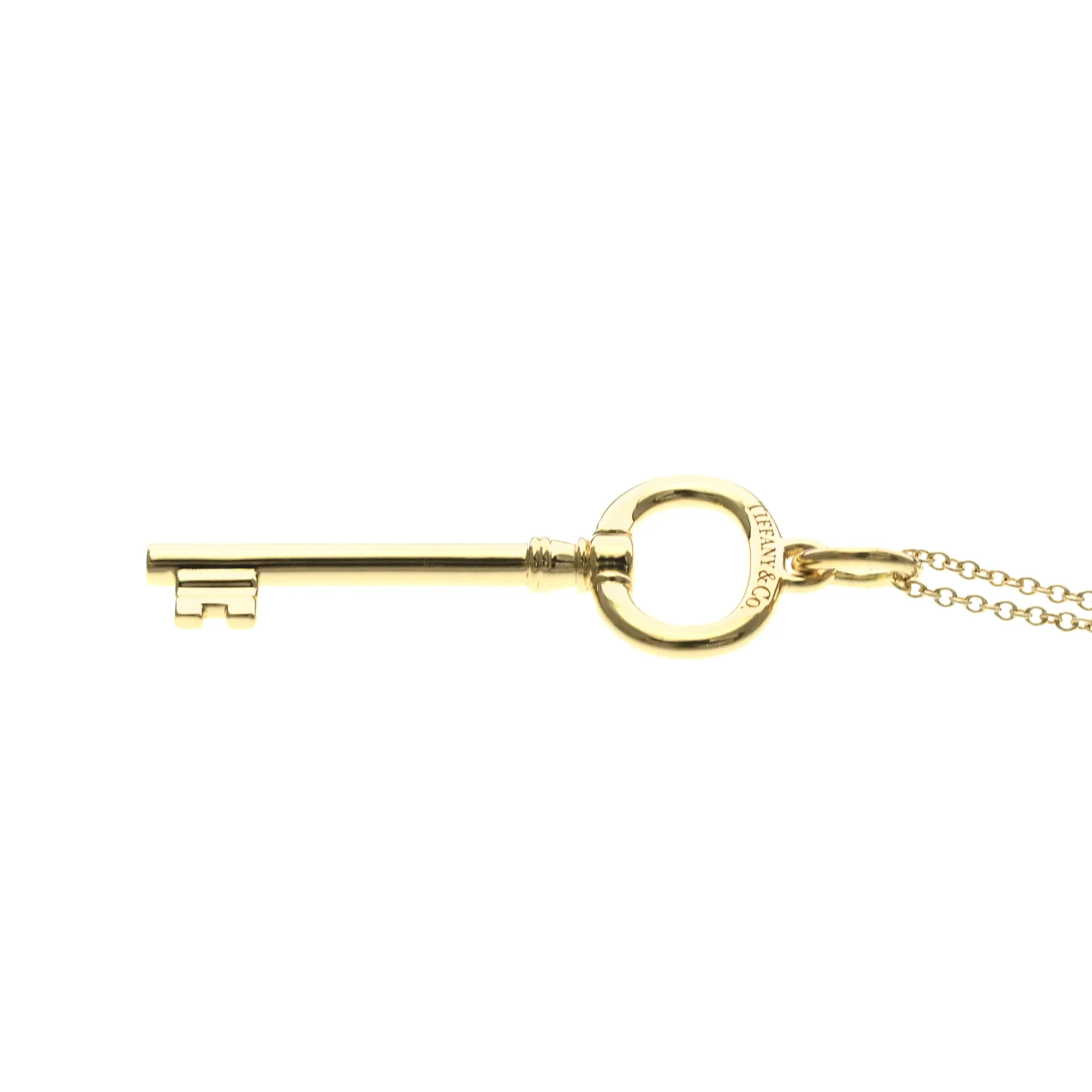 Oval Key Pendant Necklace 18K Rose Gold - Image 3