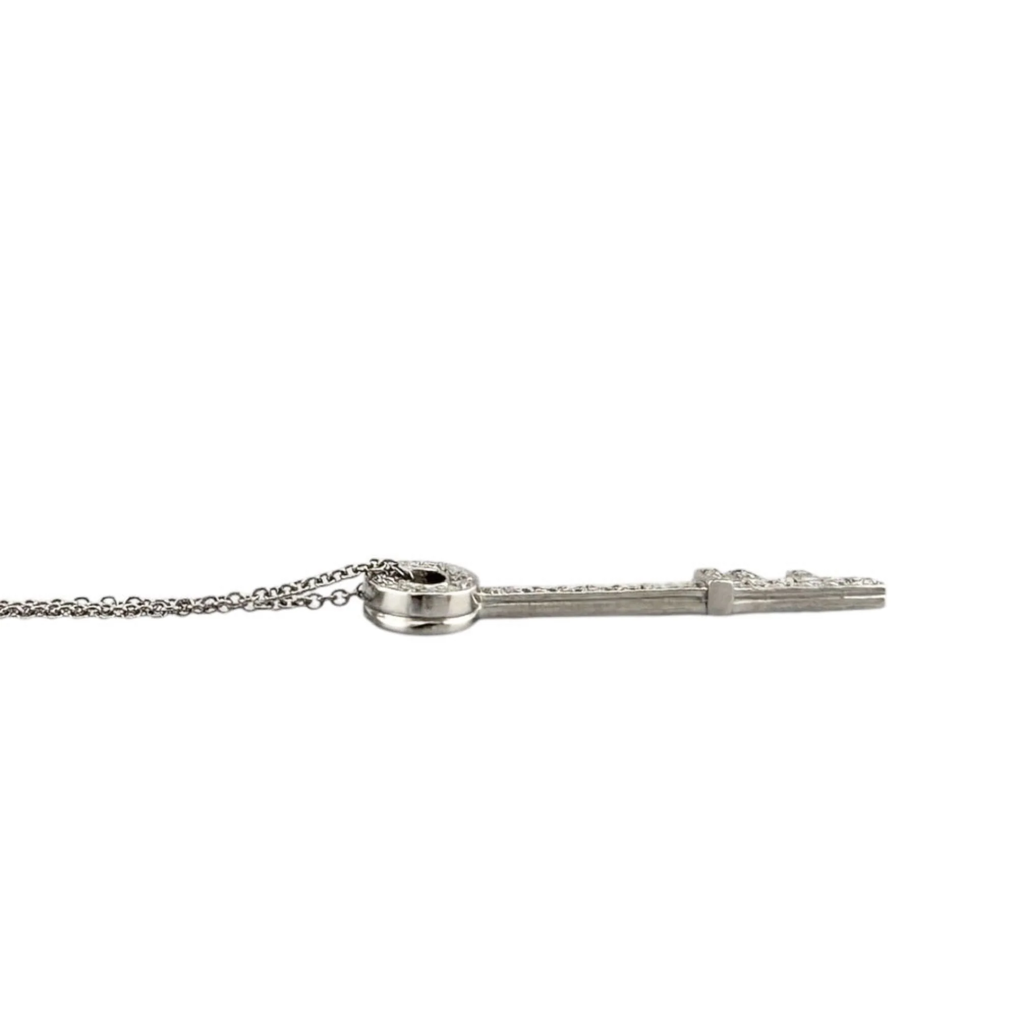 Oval Key Pendant Necklace Platinum With Diamond - Image 4