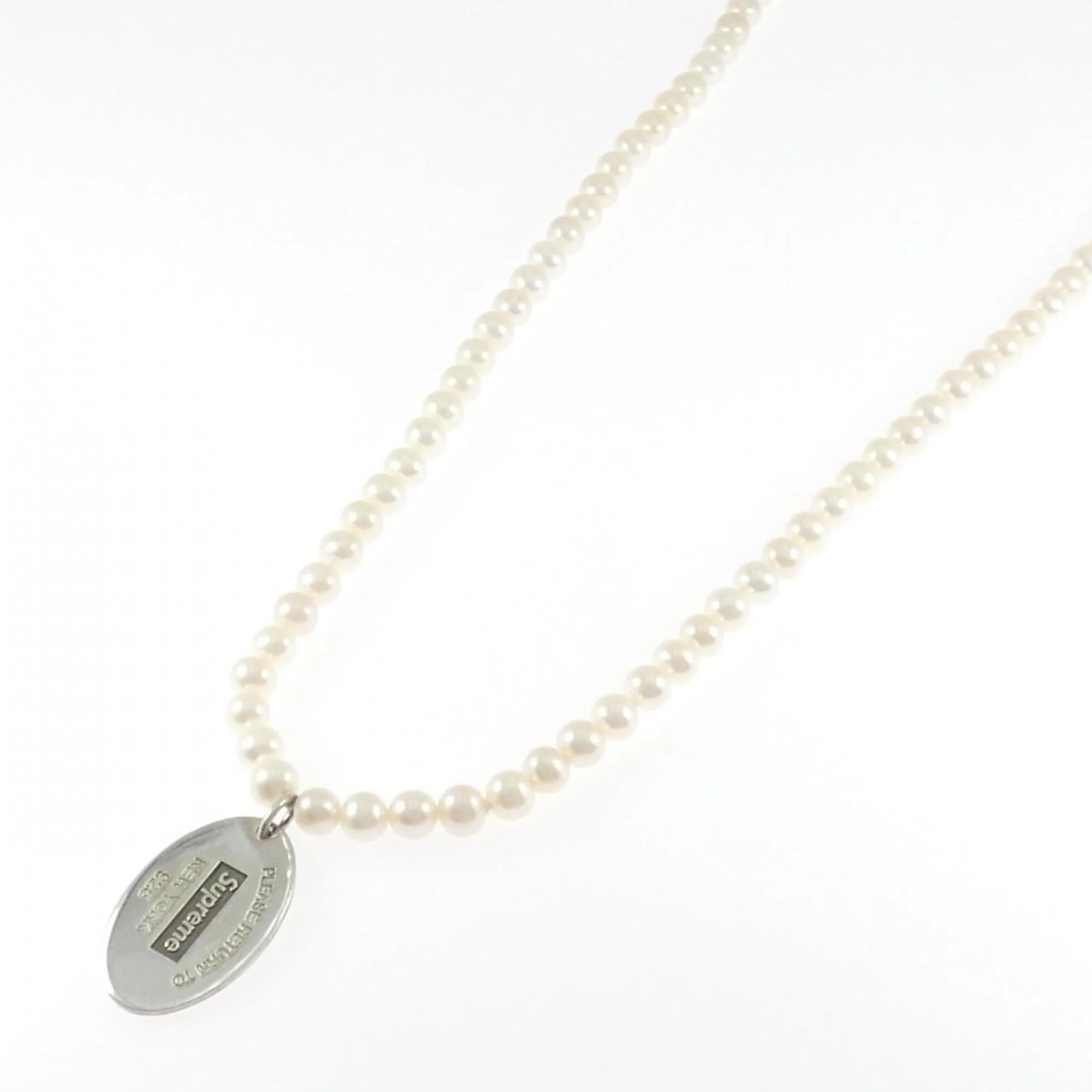 Oval Tag Pendant Necklace Sterling Silver - Image 2