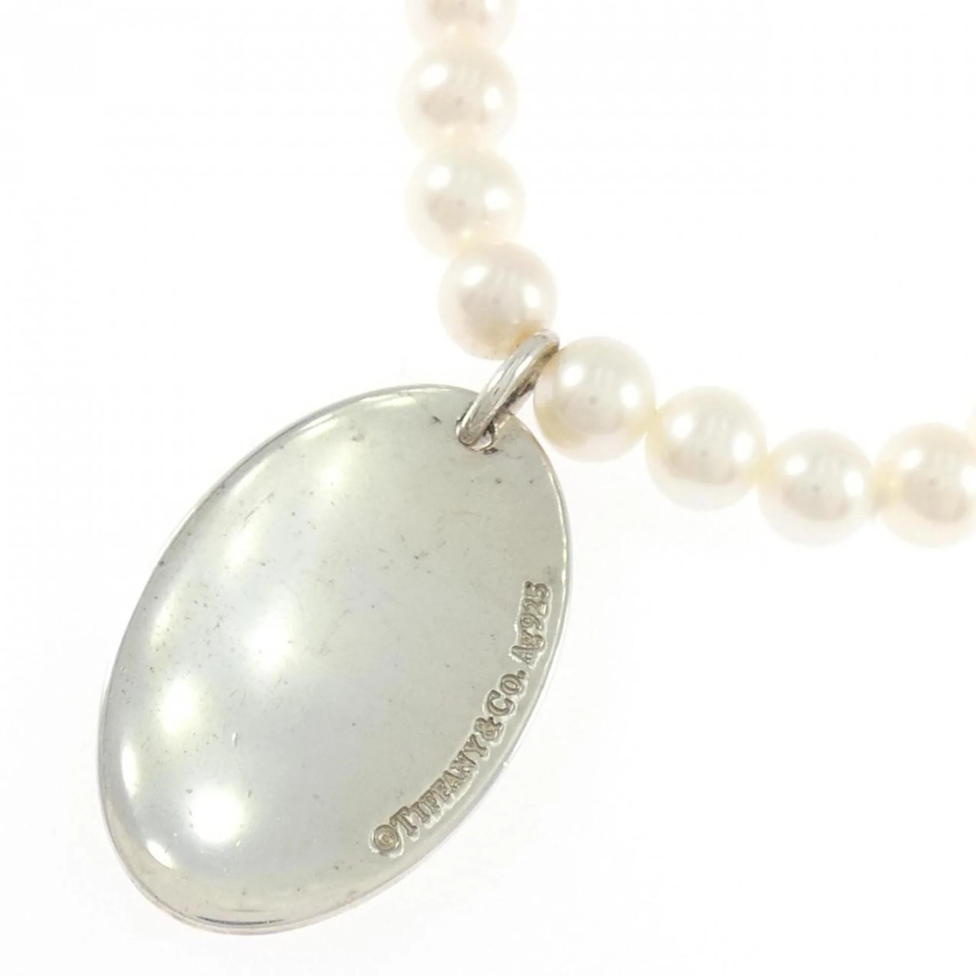 Oval Tag Pendant Necklace Sterling Silver - Image 4