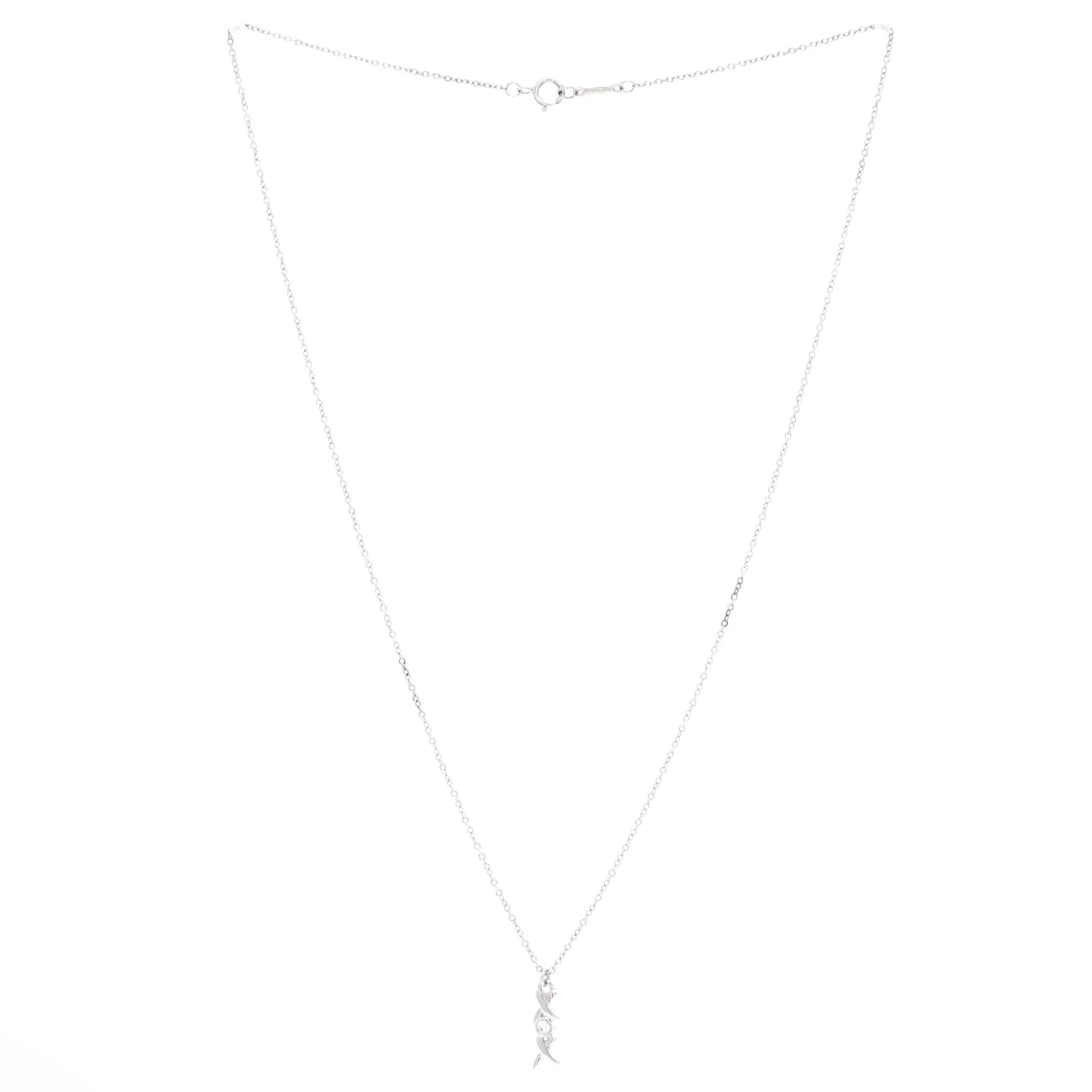 Paloma Picasso Graffiti Love and Kisses XOX Pendant Necklace 18K White Gold with Diamond - Image 2