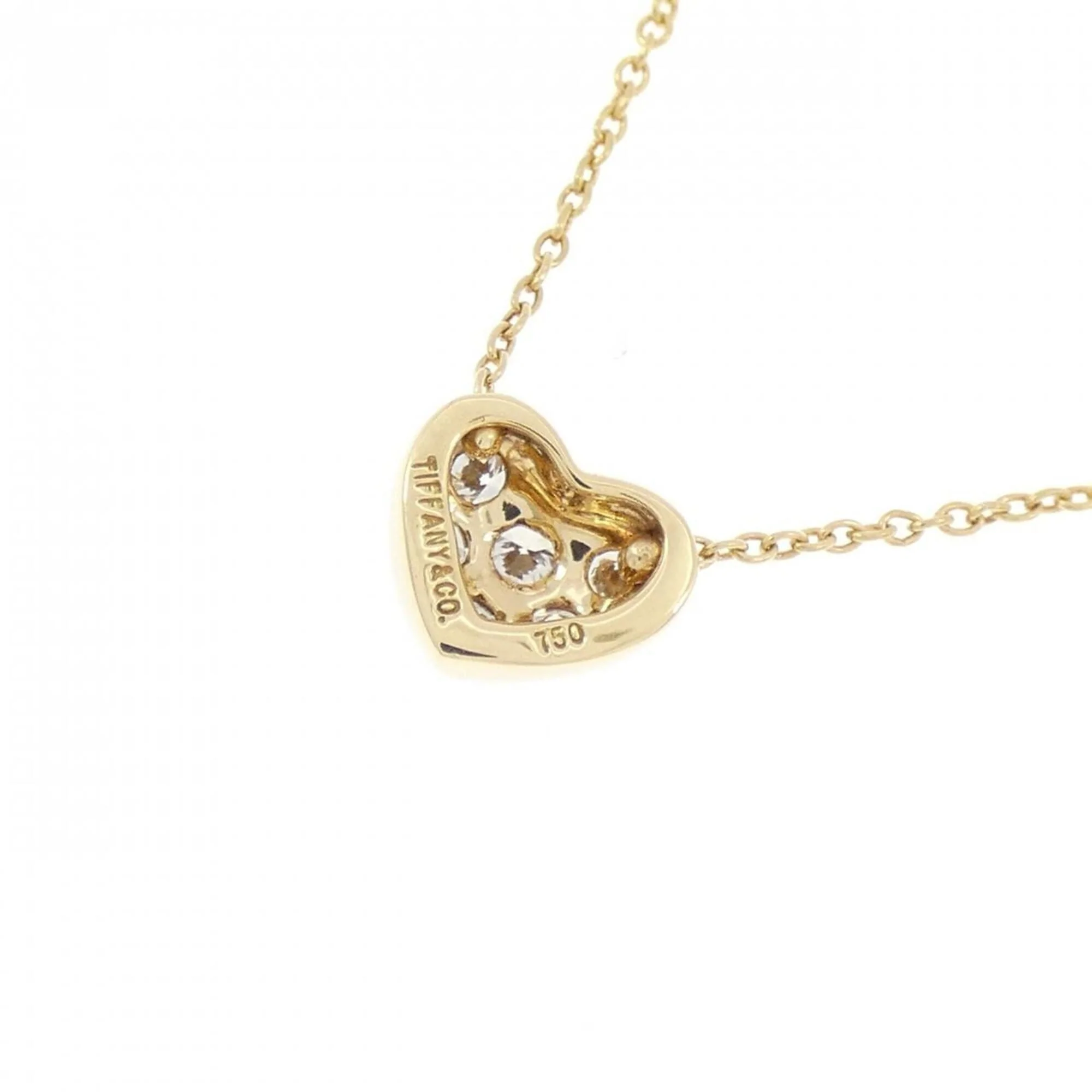 Pave Heart Pendant Necklace 18K Yellow Gold with Diamond - Image 4