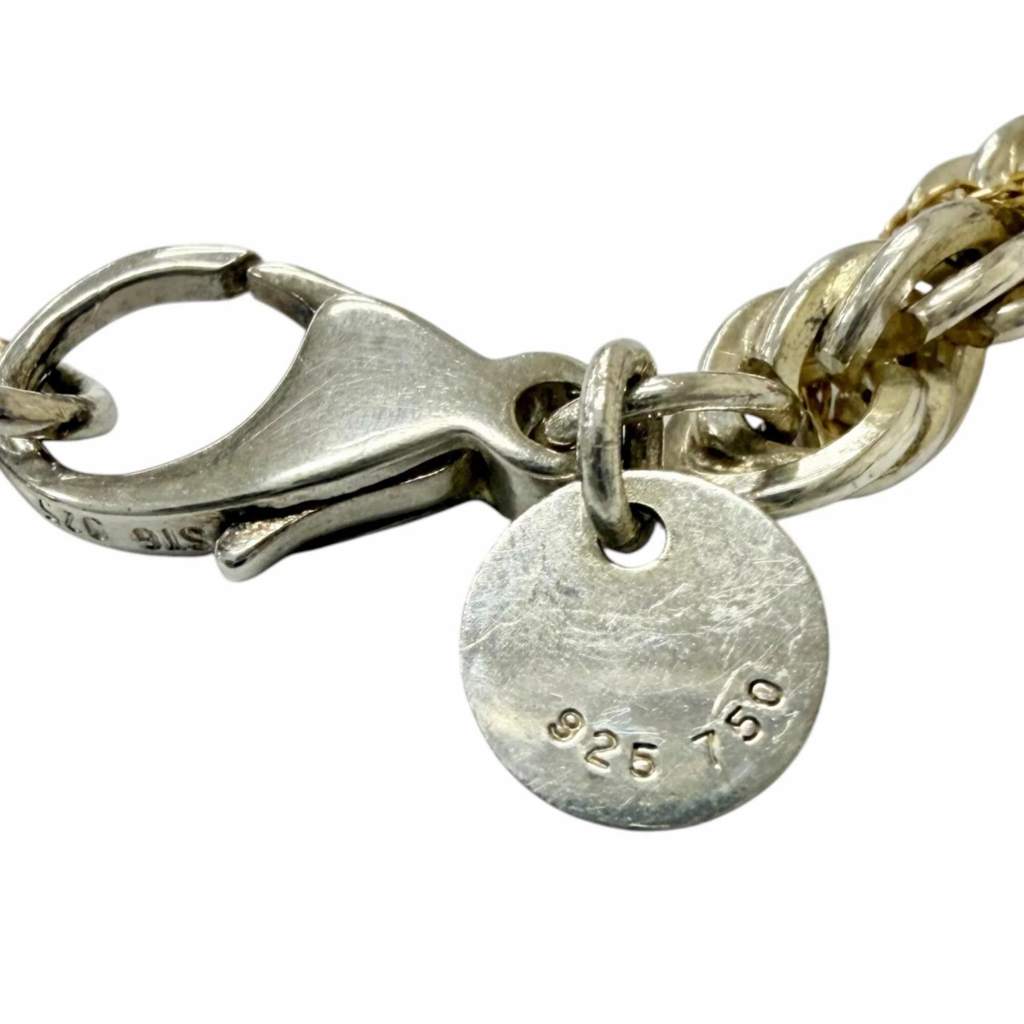 Pendant Necklace 18K Gold and Sterling Silver - Image 7