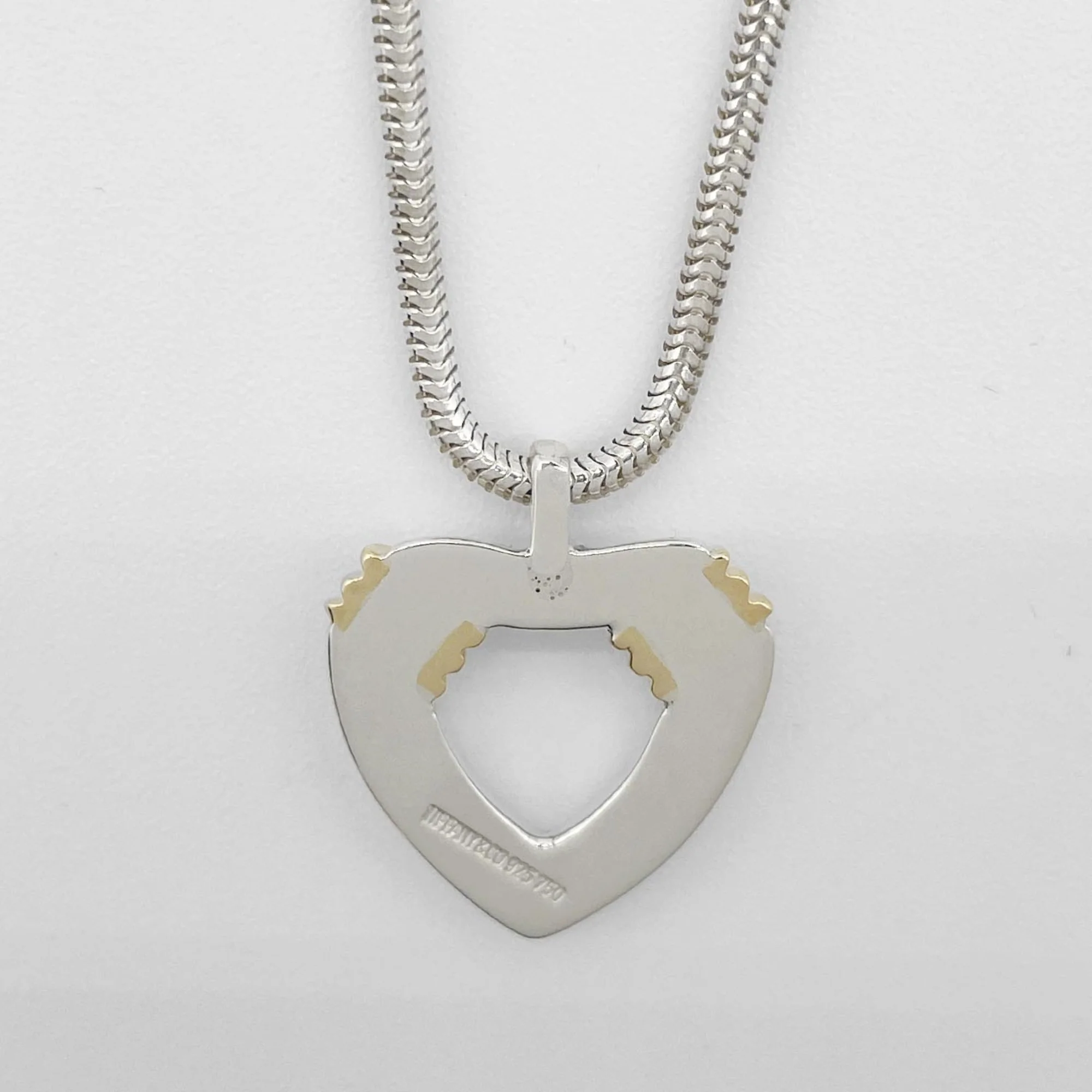 Pendant Necklace 18K Gold and Sterling Silver - Image 3