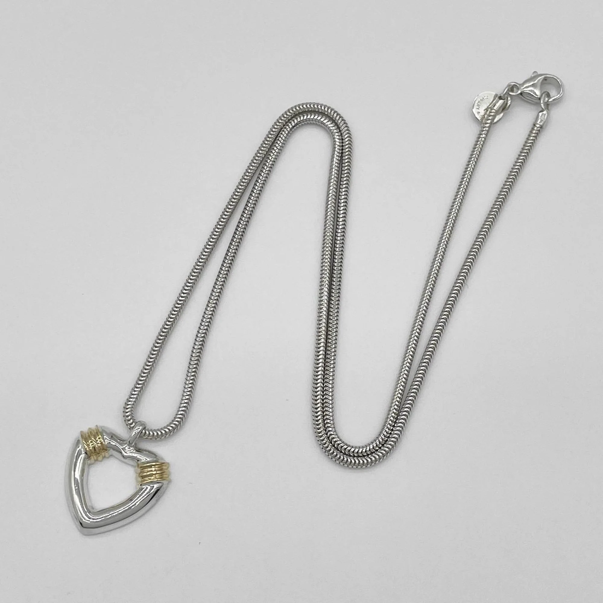 Pendant Necklace 18K Gold and Sterling Silver - Image 4