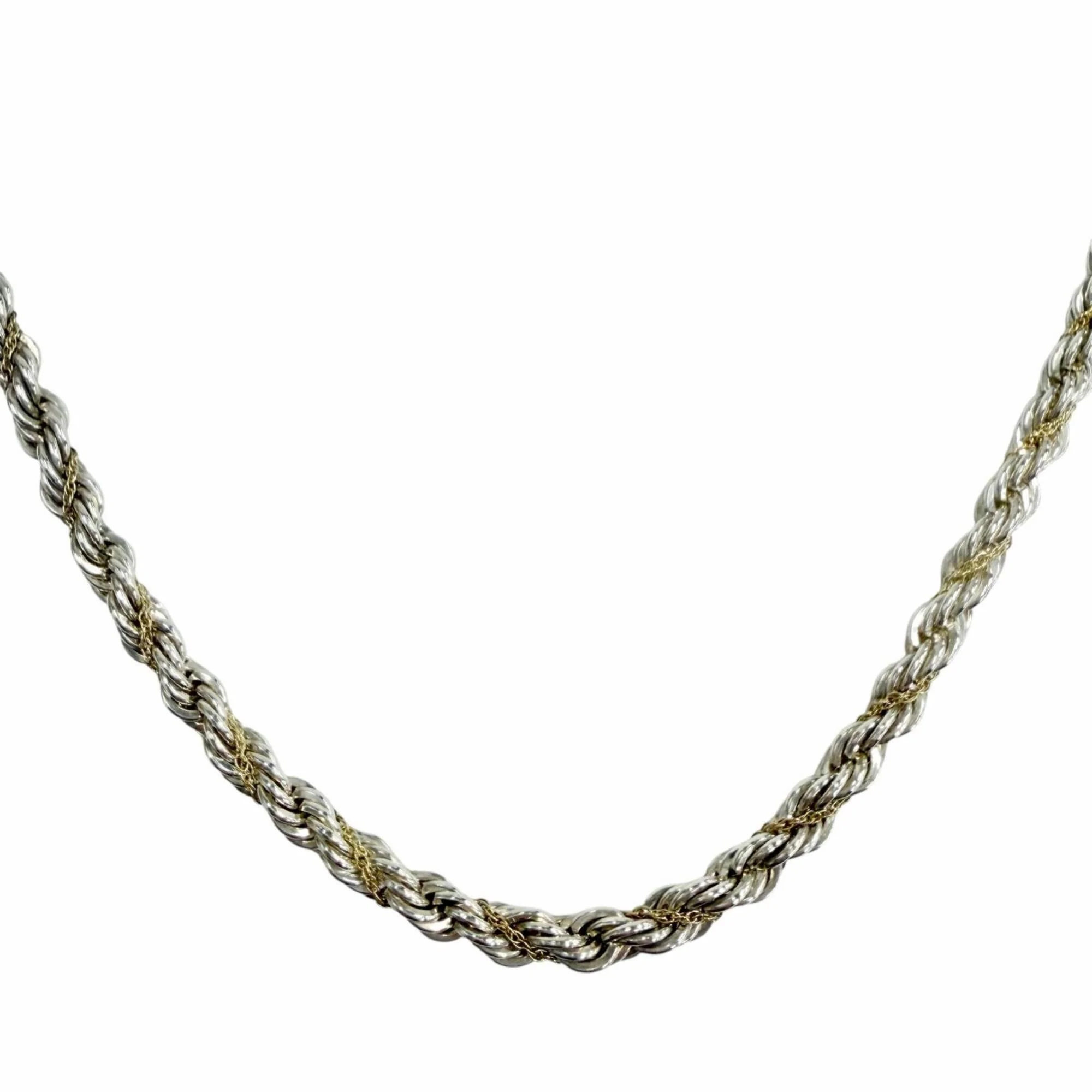 Pendant Necklace 18K Gold and Sterling Silver
