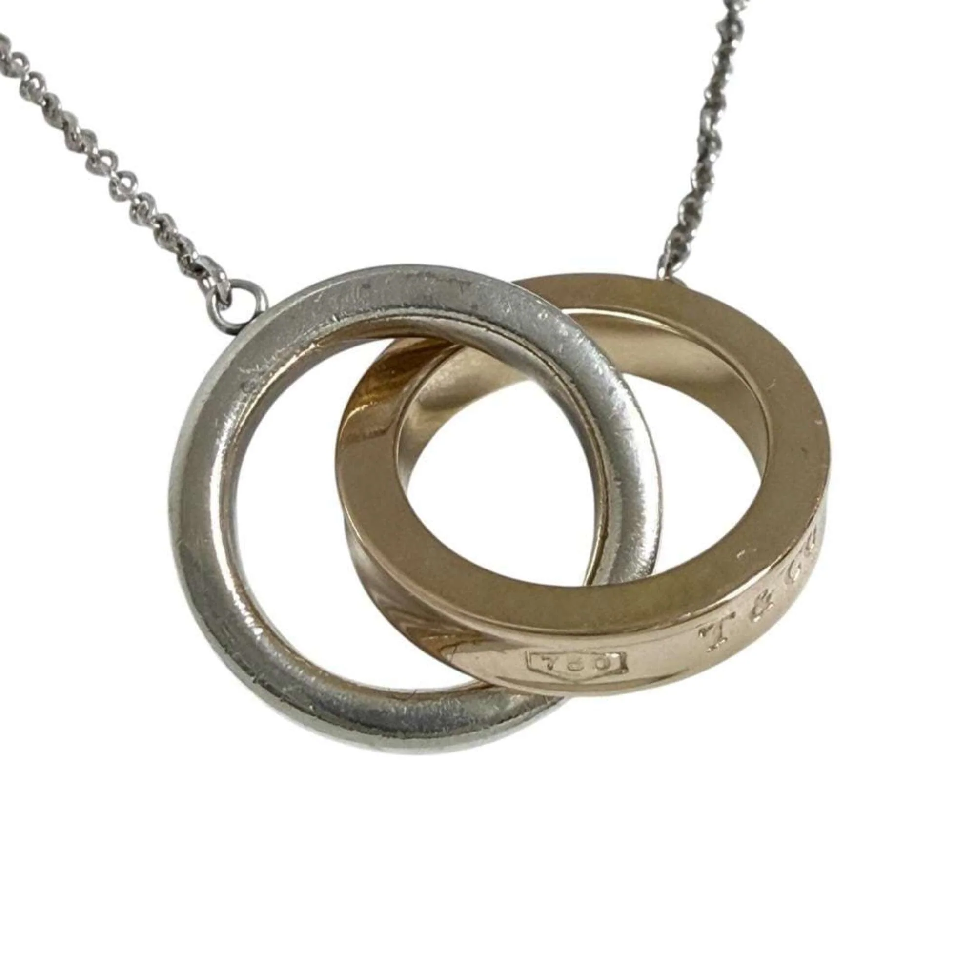 Pendant Necklace 18K Rose Gold and Sterling Silver