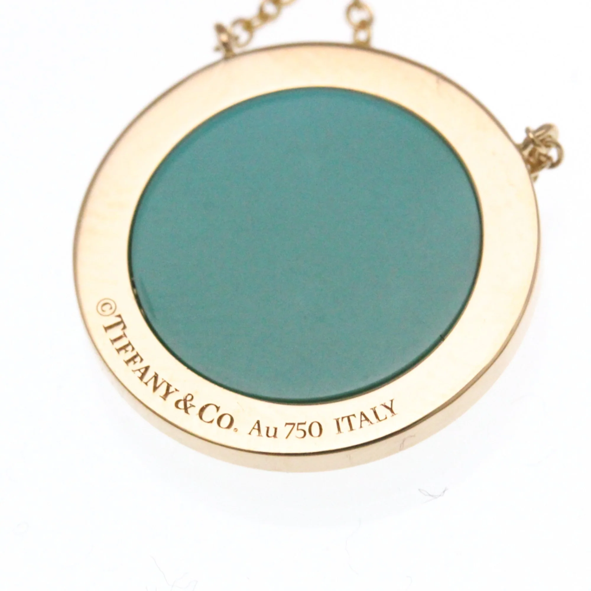 Pendant Necklace 18K Rose Gold With Diamond and Turquoise - Image 8