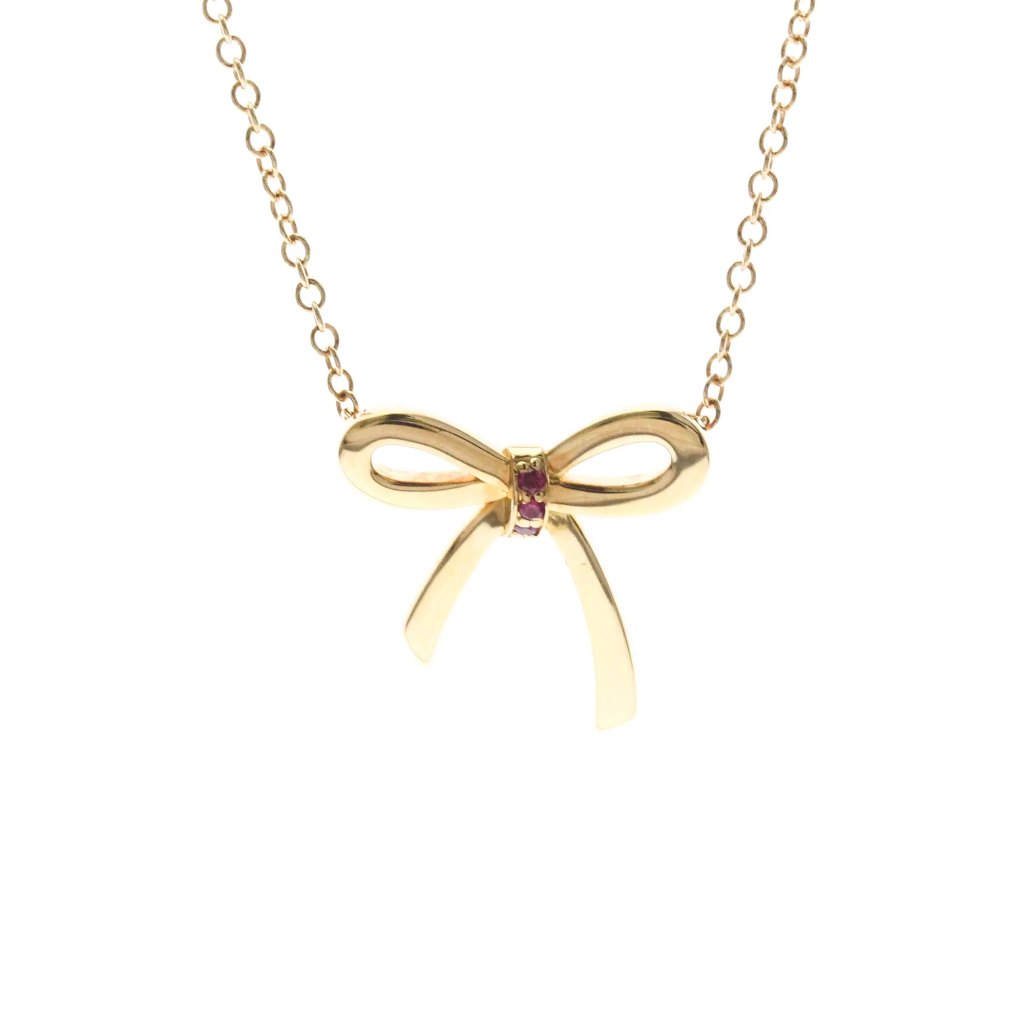 Pendant Necklace 18K Rose Gold with Ruby
