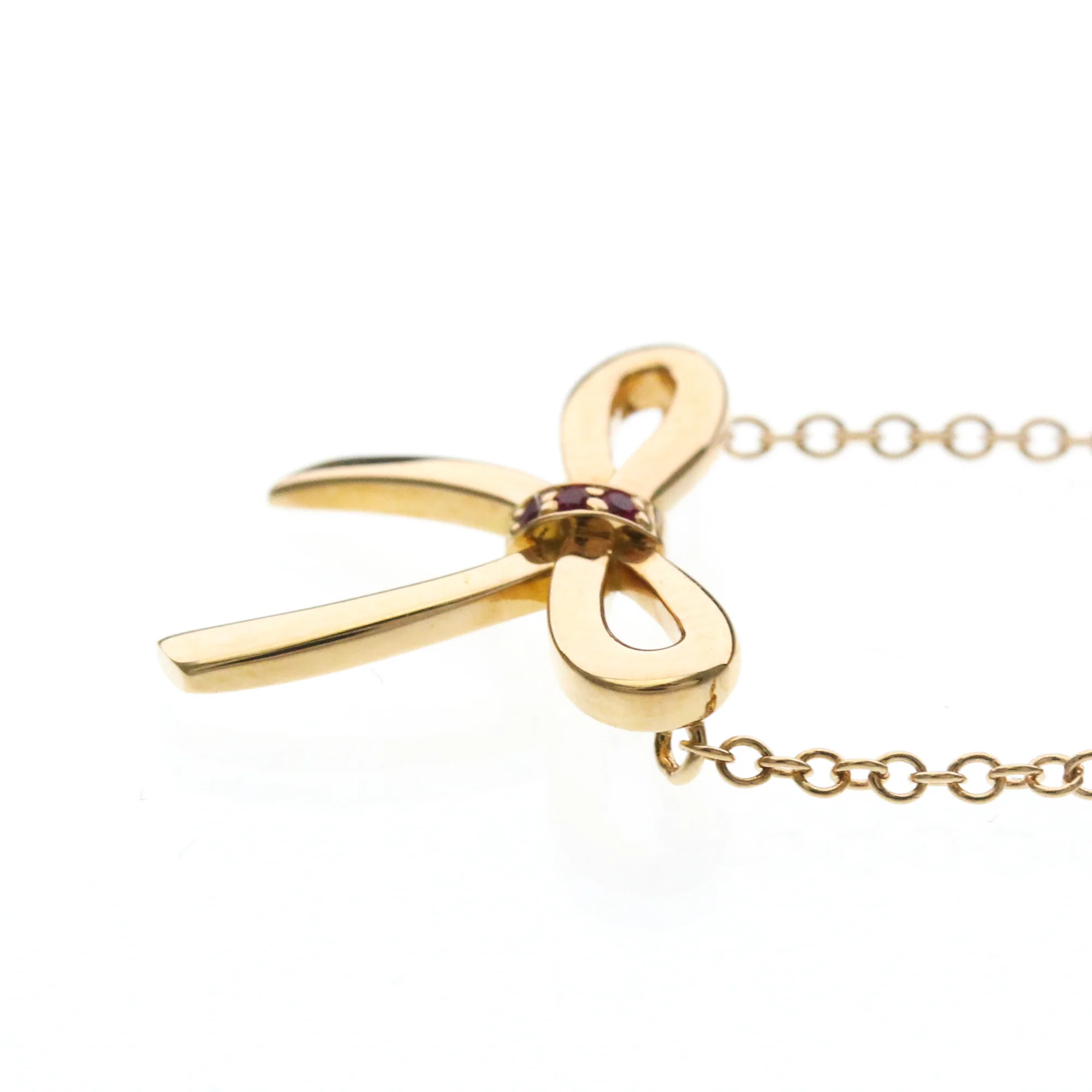 Pendant Necklace 18K Rose Gold with Ruby - Image 3