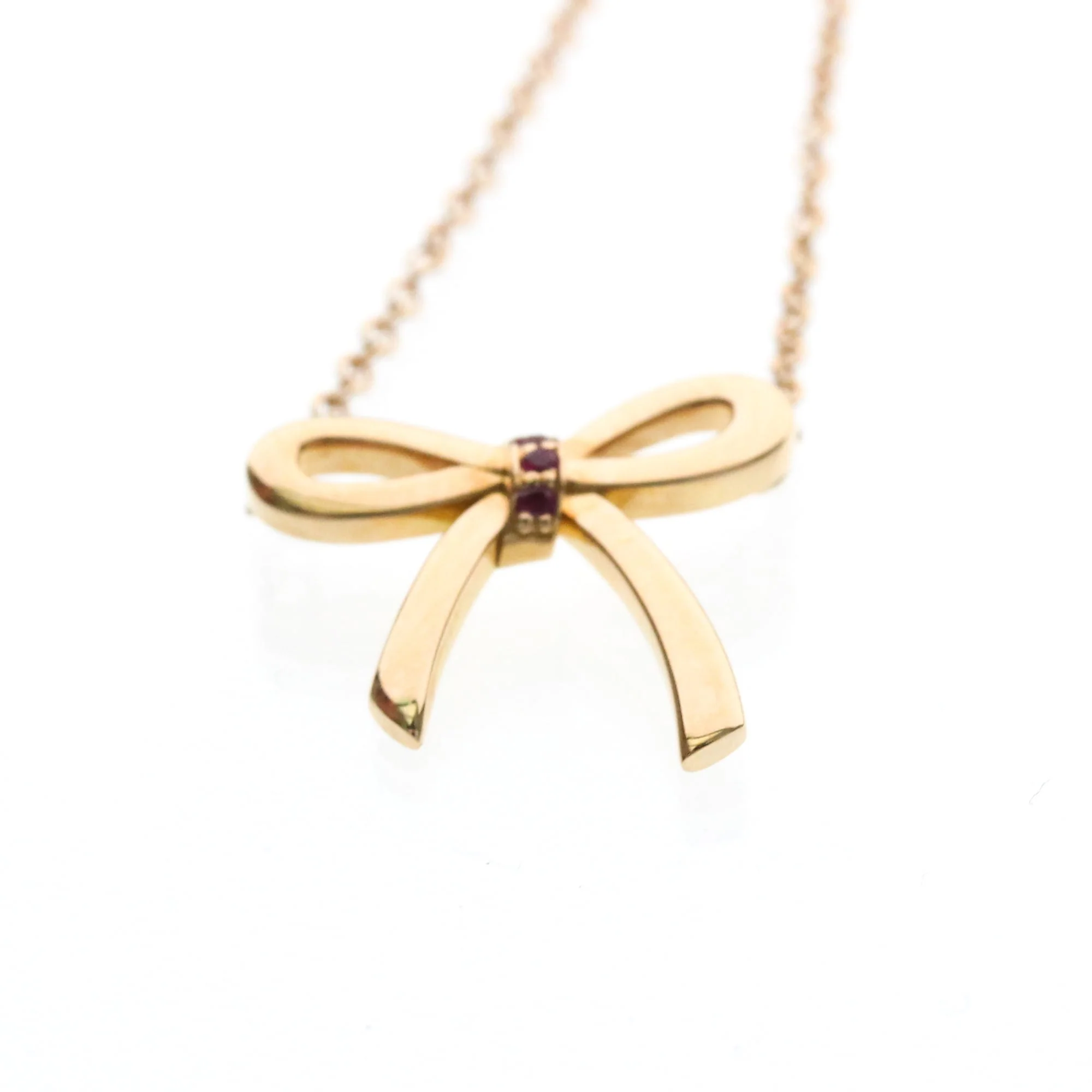 Pendant Necklace 18K Rose Gold with Ruby - Image 4