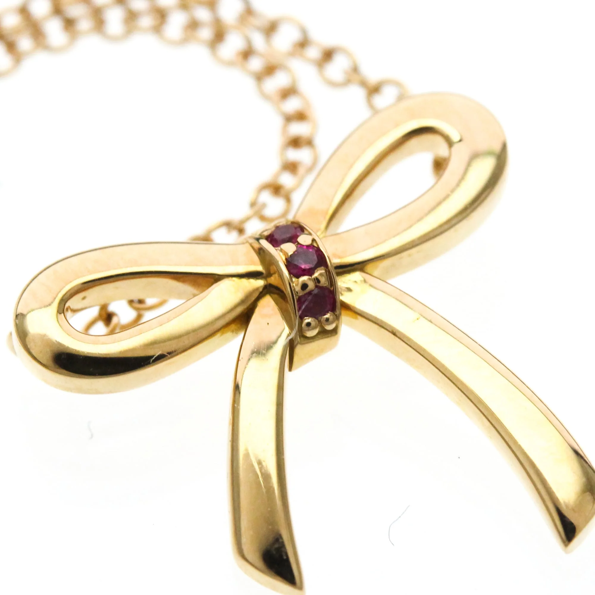 Pendant Necklace 18K Rose Gold with Ruby - Image 7