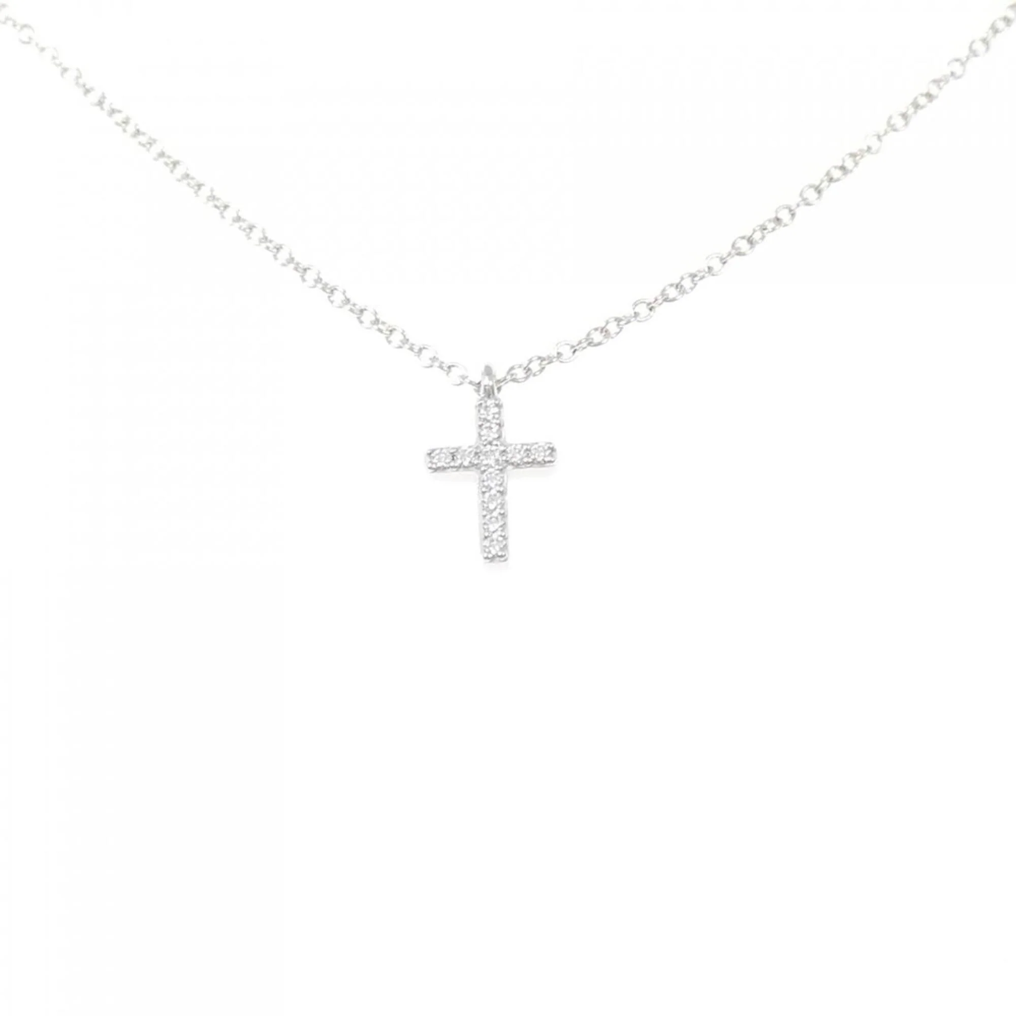 Pendant Necklace 18K White Gold with Diamond Mini