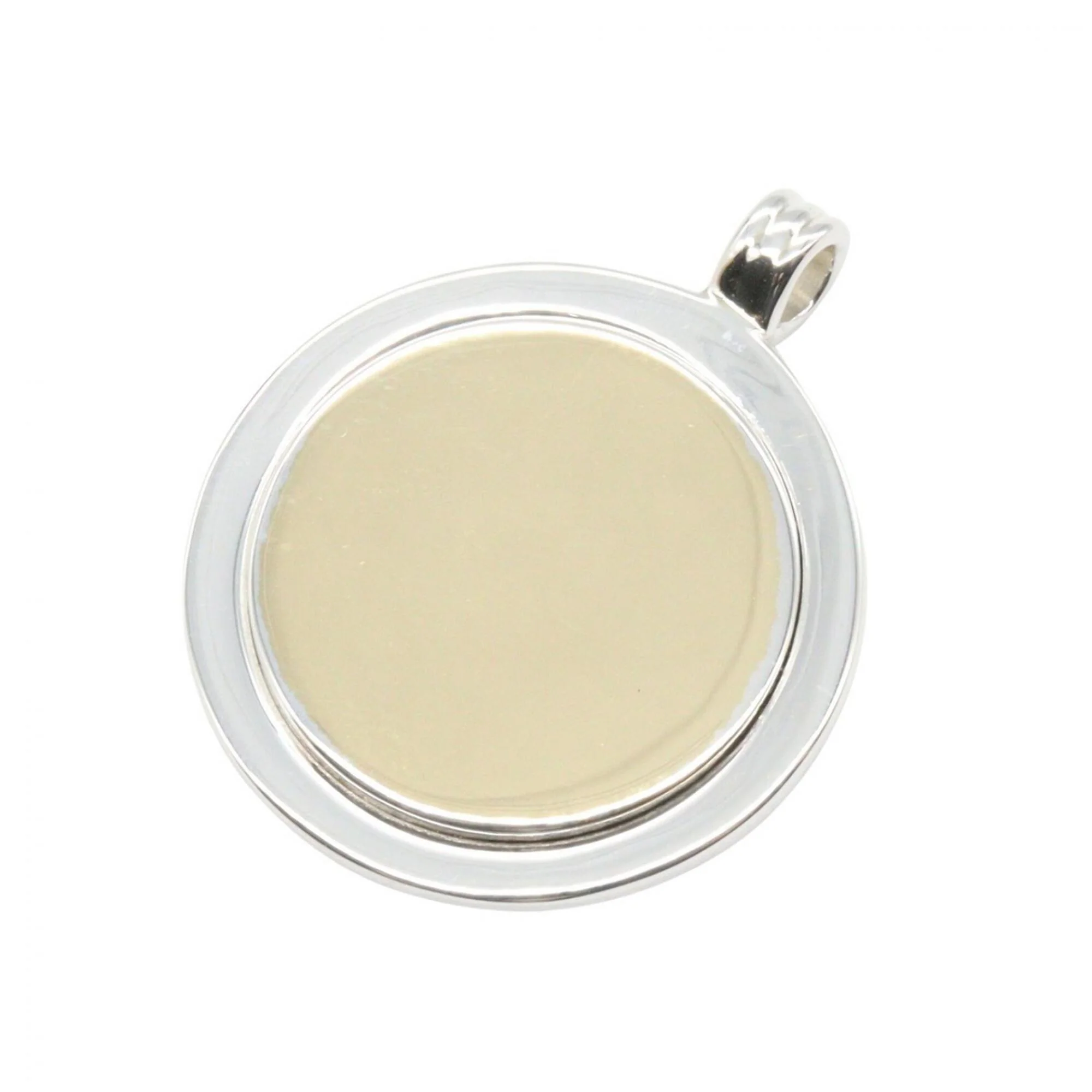 Pendant Necklace 18K Yellow Gold and Stainless Steel