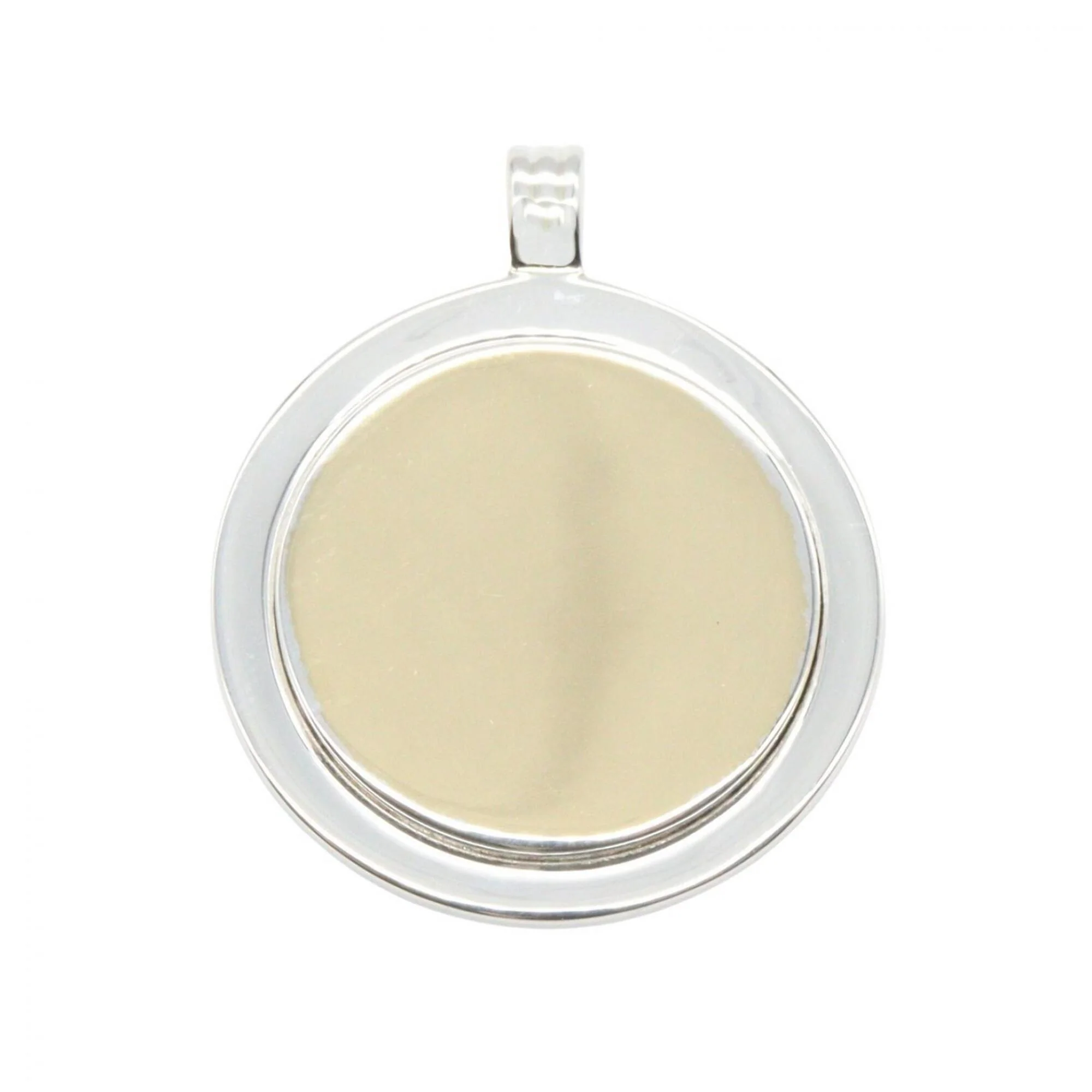 Pendant Necklace 18K Yellow Gold and Stainless Steel - Image 2