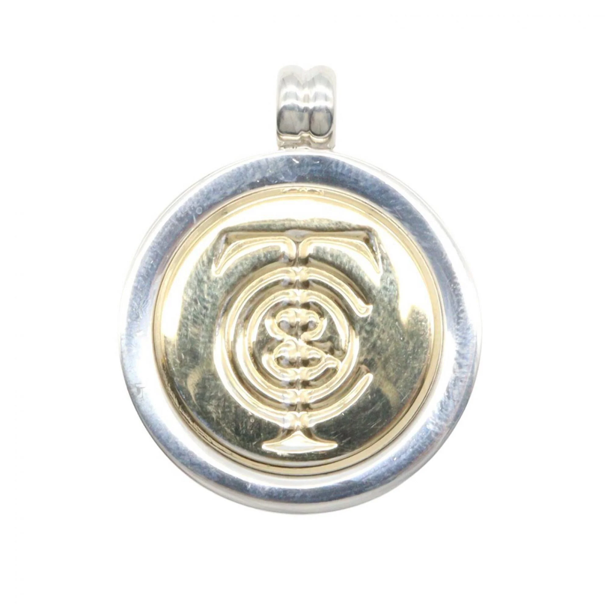 Pendant Necklace 18K Yellow Gold and Stainless Steel - Image 2