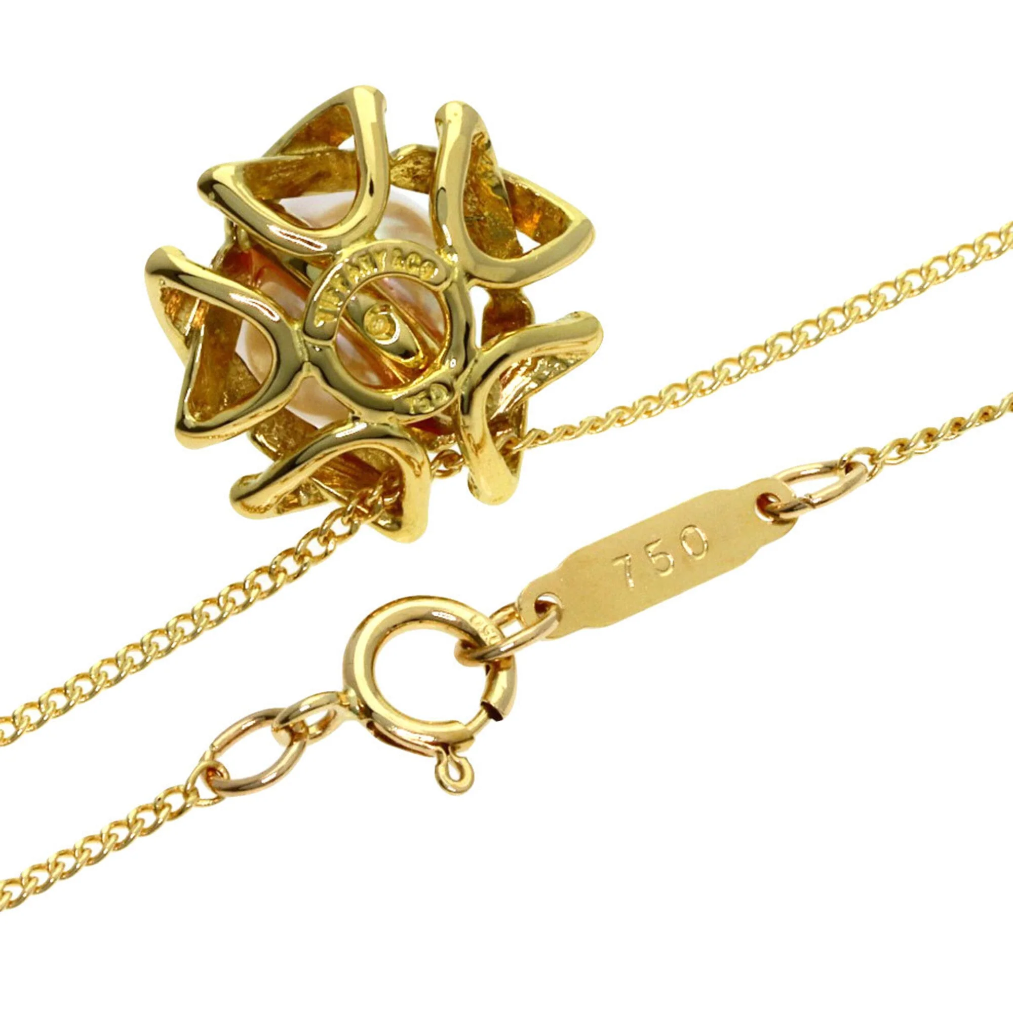 Pendant Necklace 18K Yellow Gold with Pearl - Image 2