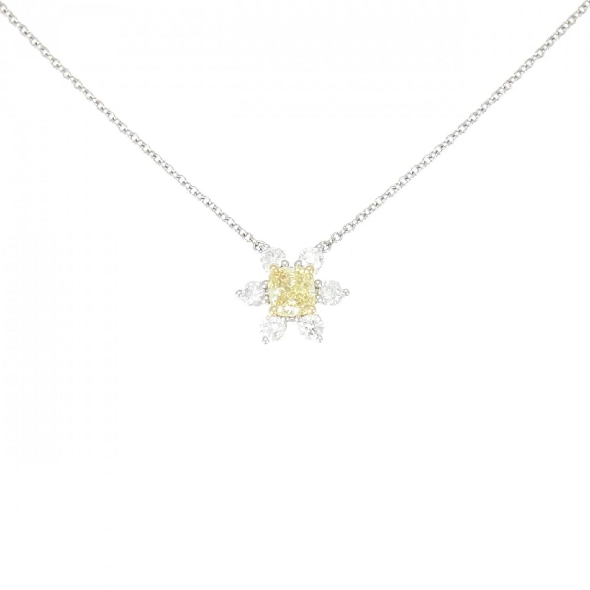 Pendant Necklace Platinum and 18K Yellow Gold