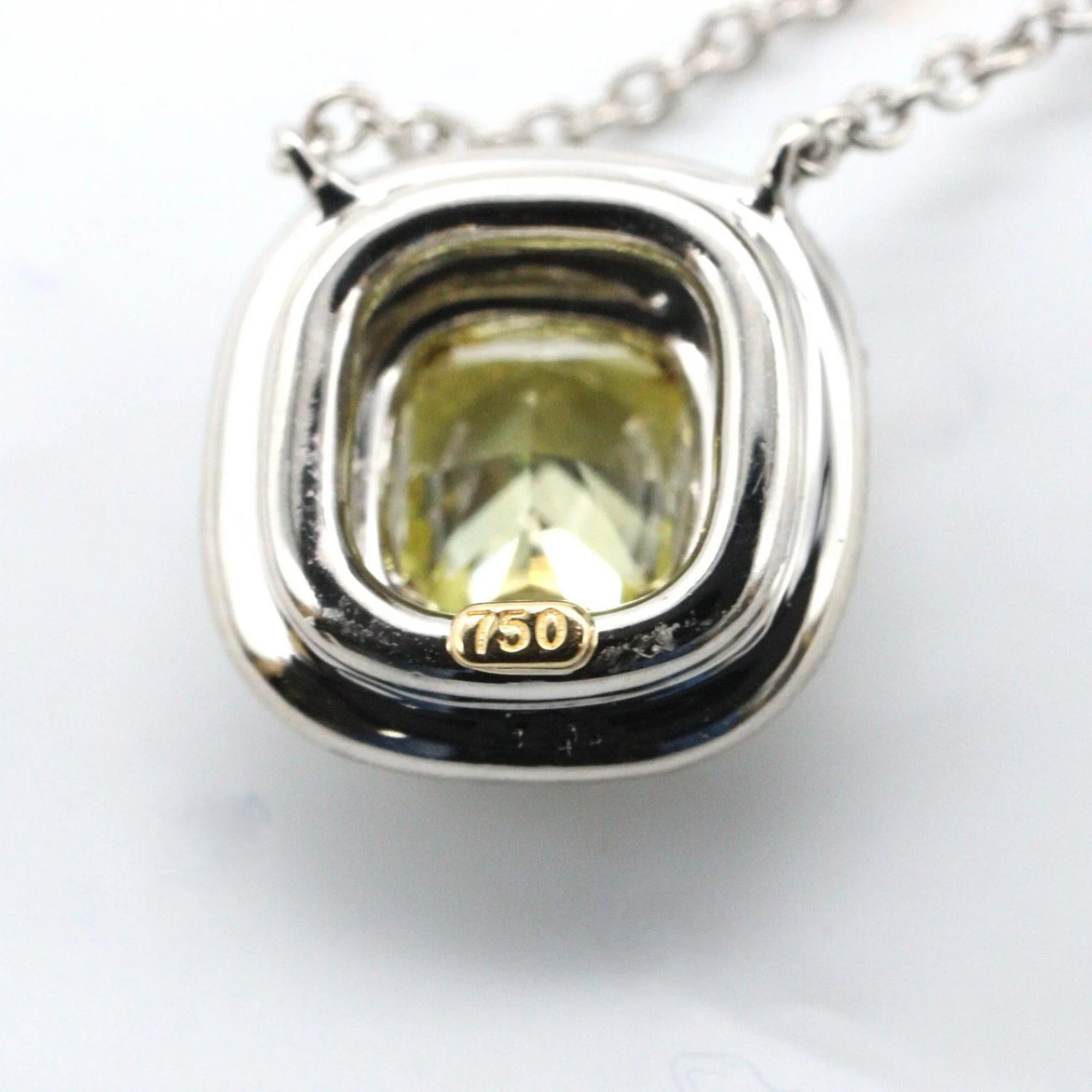 Pendant Necklace Platinum and 18K Yellow Gold with Diamond - Image 5