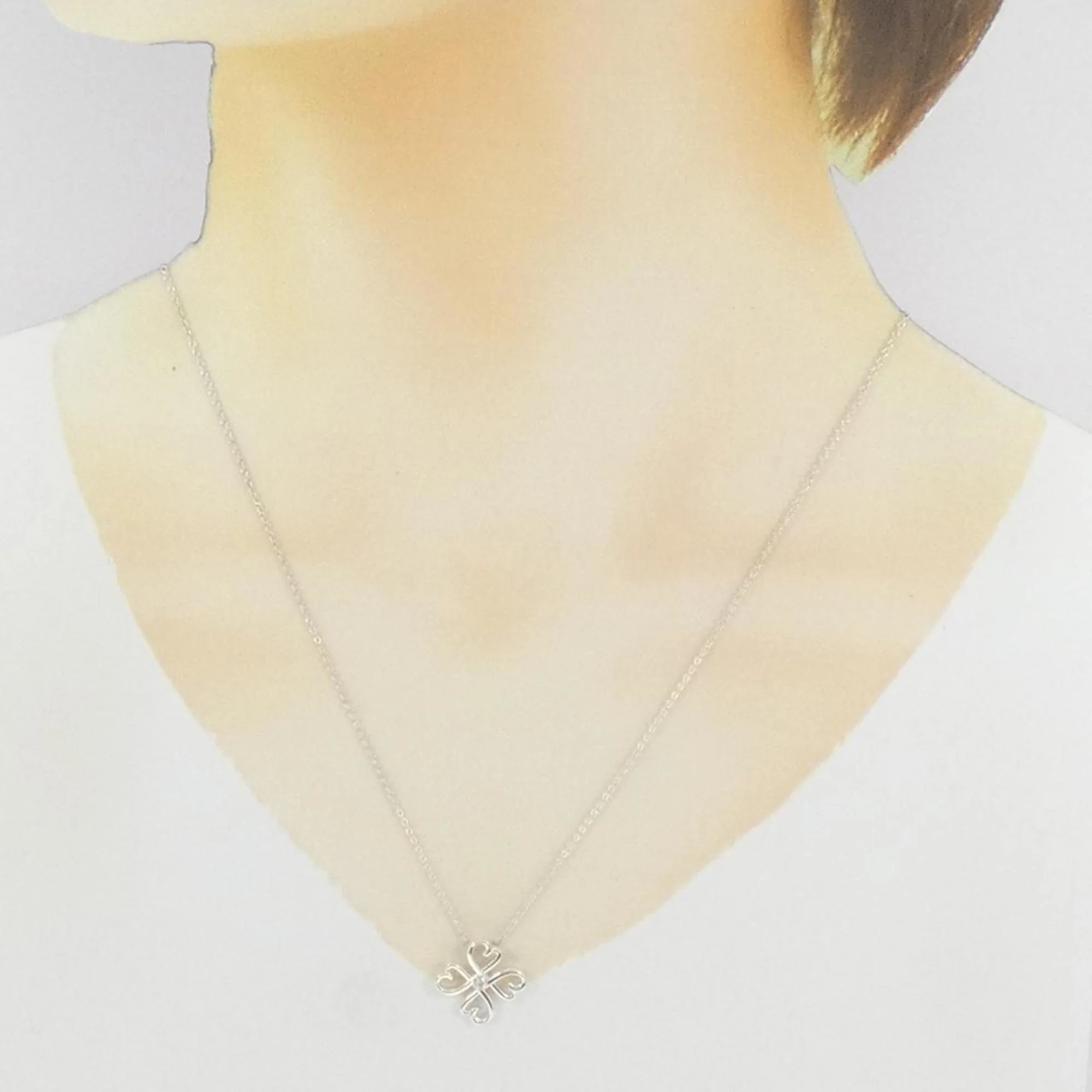 Pendant Necklace Sterling Silver with Diamond - Image 6