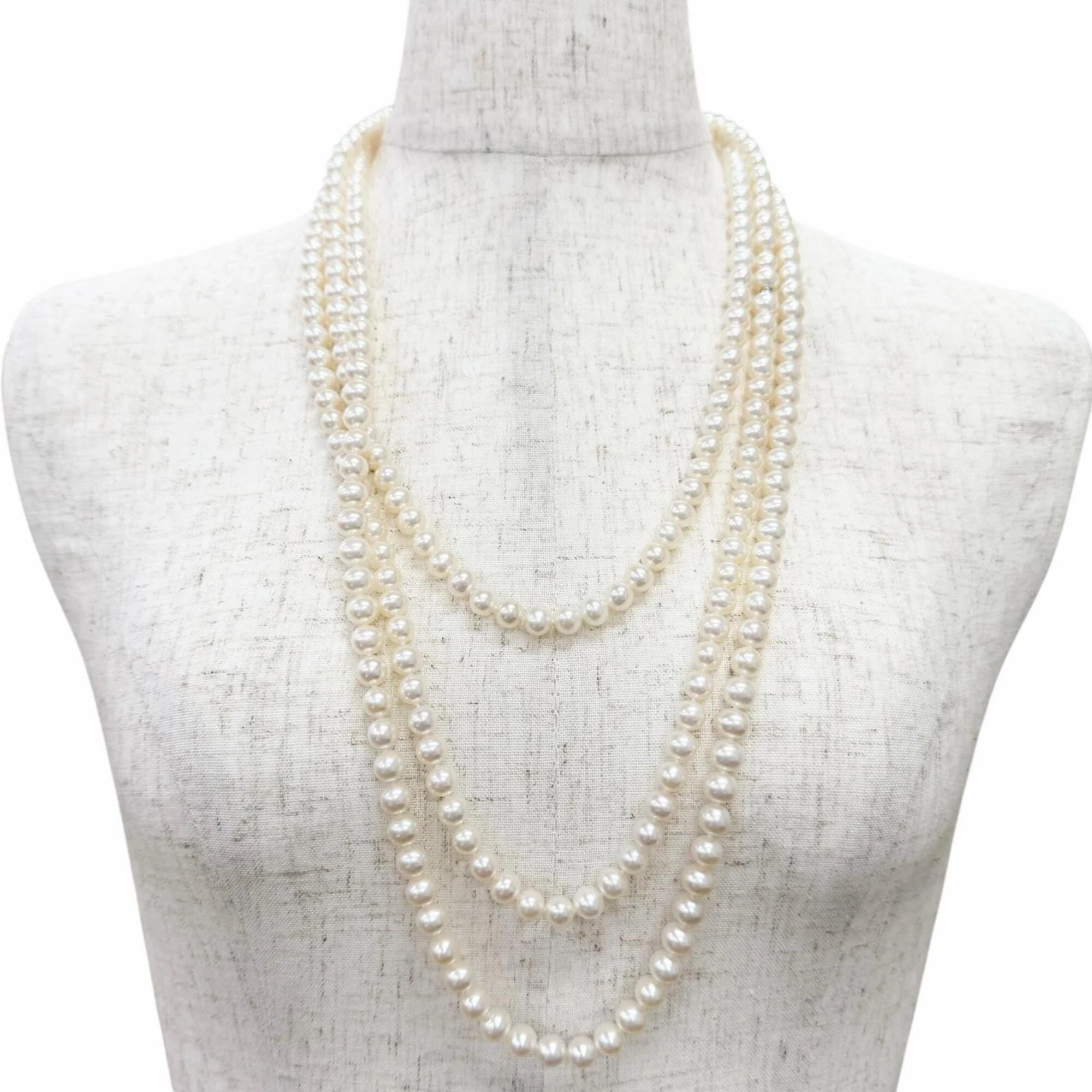 Pendant Necklace Sterling Silver with Freshwater Pearl Long - Image 4