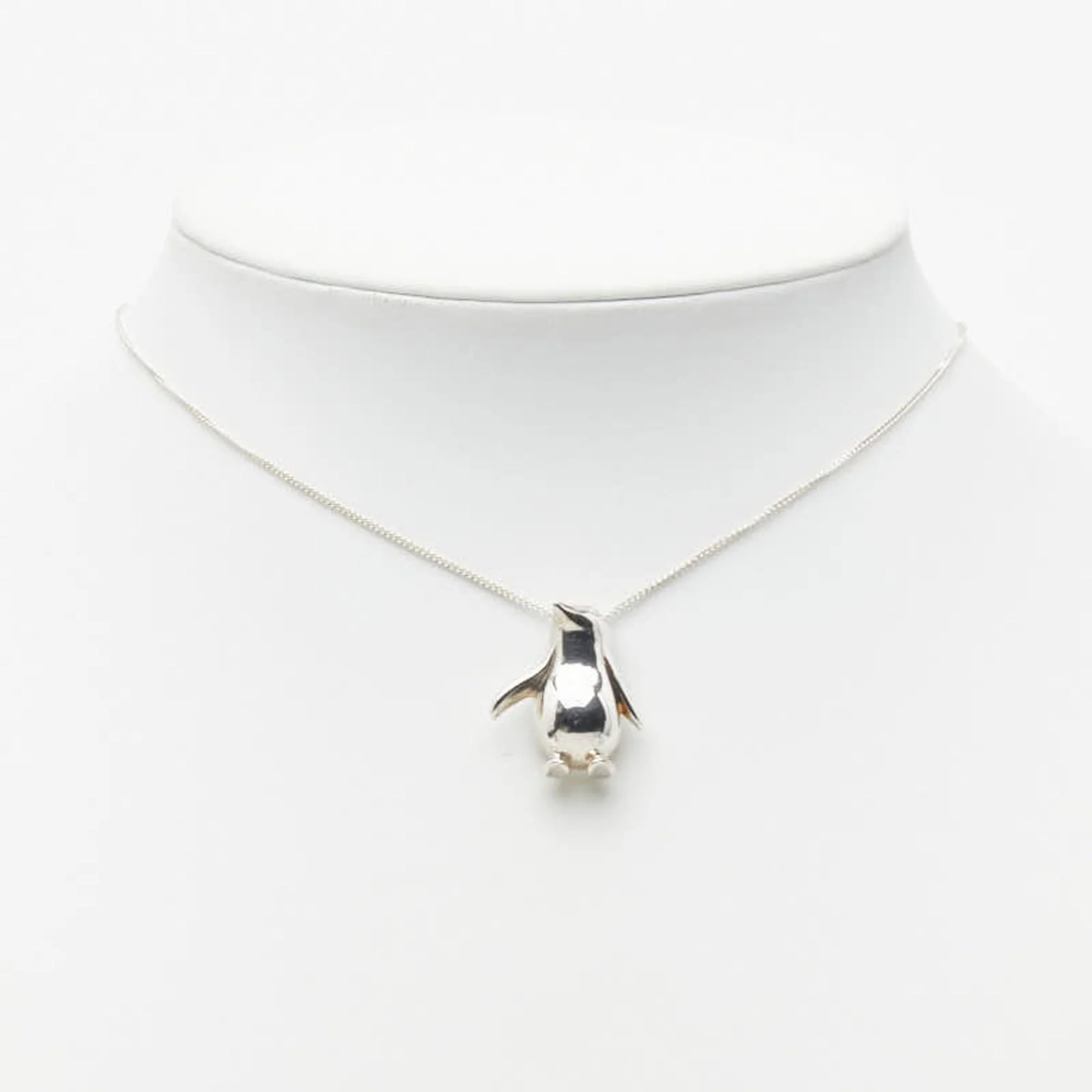 Penguin Motif Chain Pendant Necklace Sterling Silver - Image 7