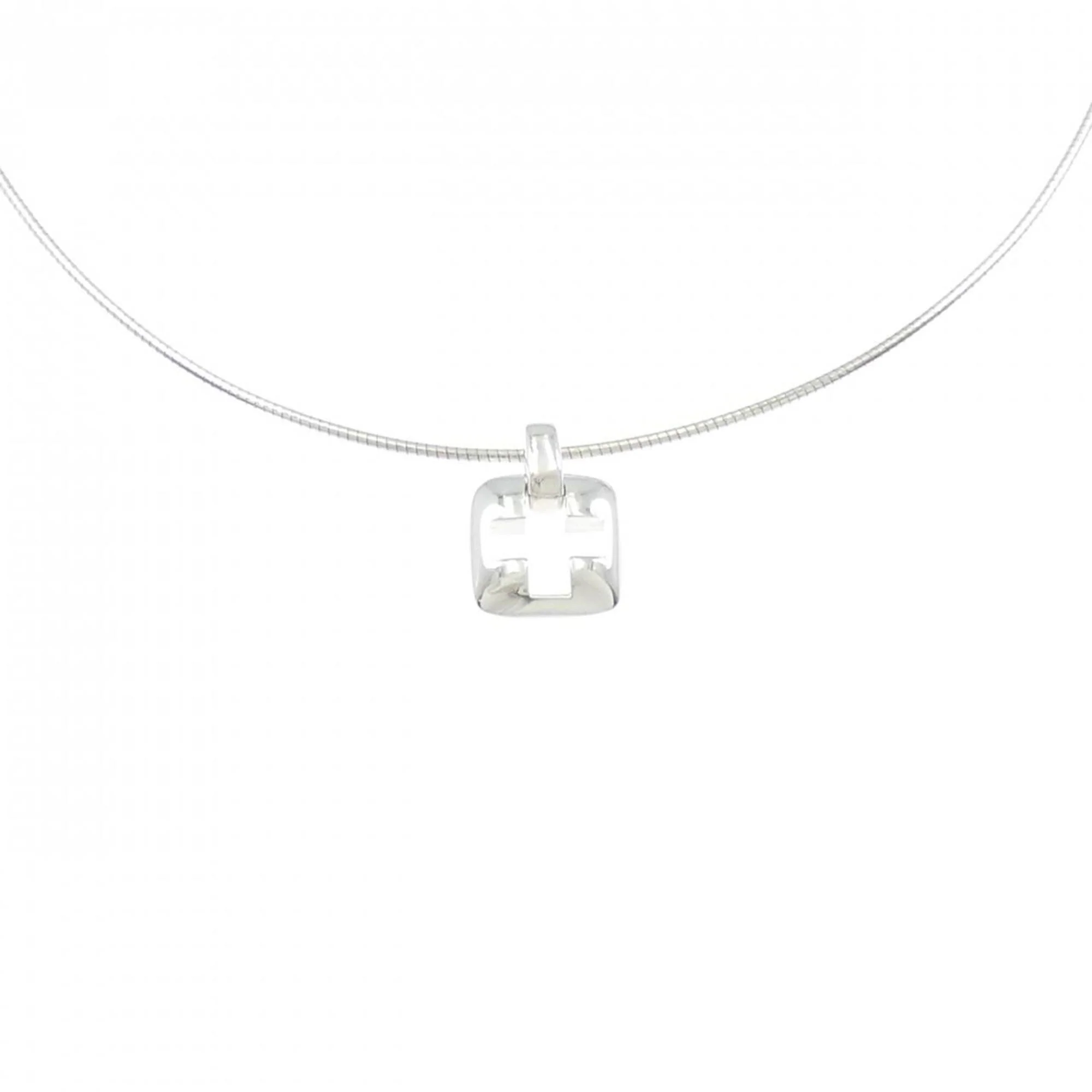 Pierced Cross Pendant Necklace Sterling Silver