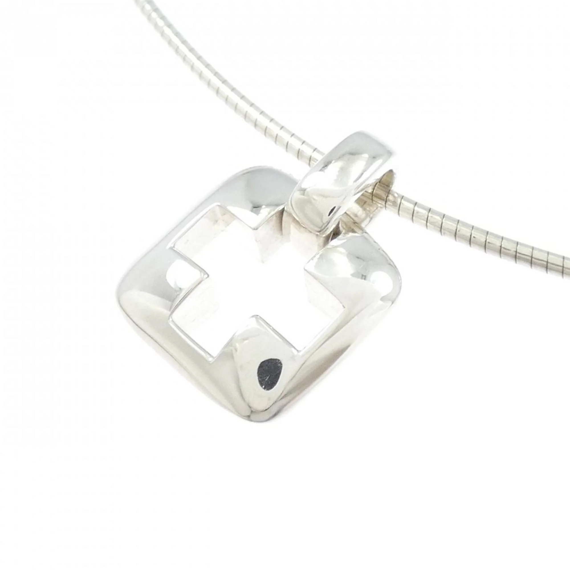 Pierced Cross Pendant Necklace Sterling Silver - Image 3