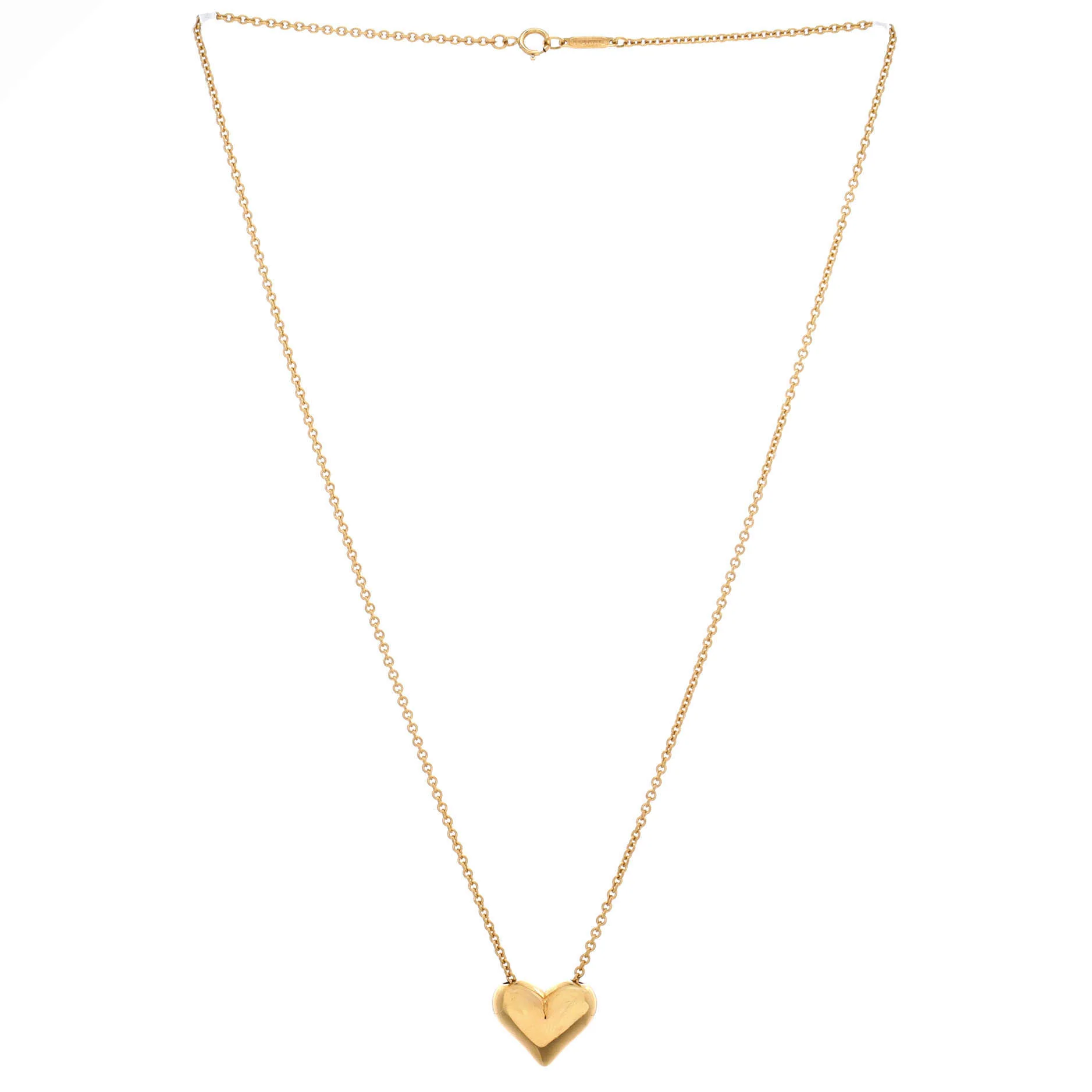 Pinched Heart Chain Necklace 18K Yellow Gold - Image 2