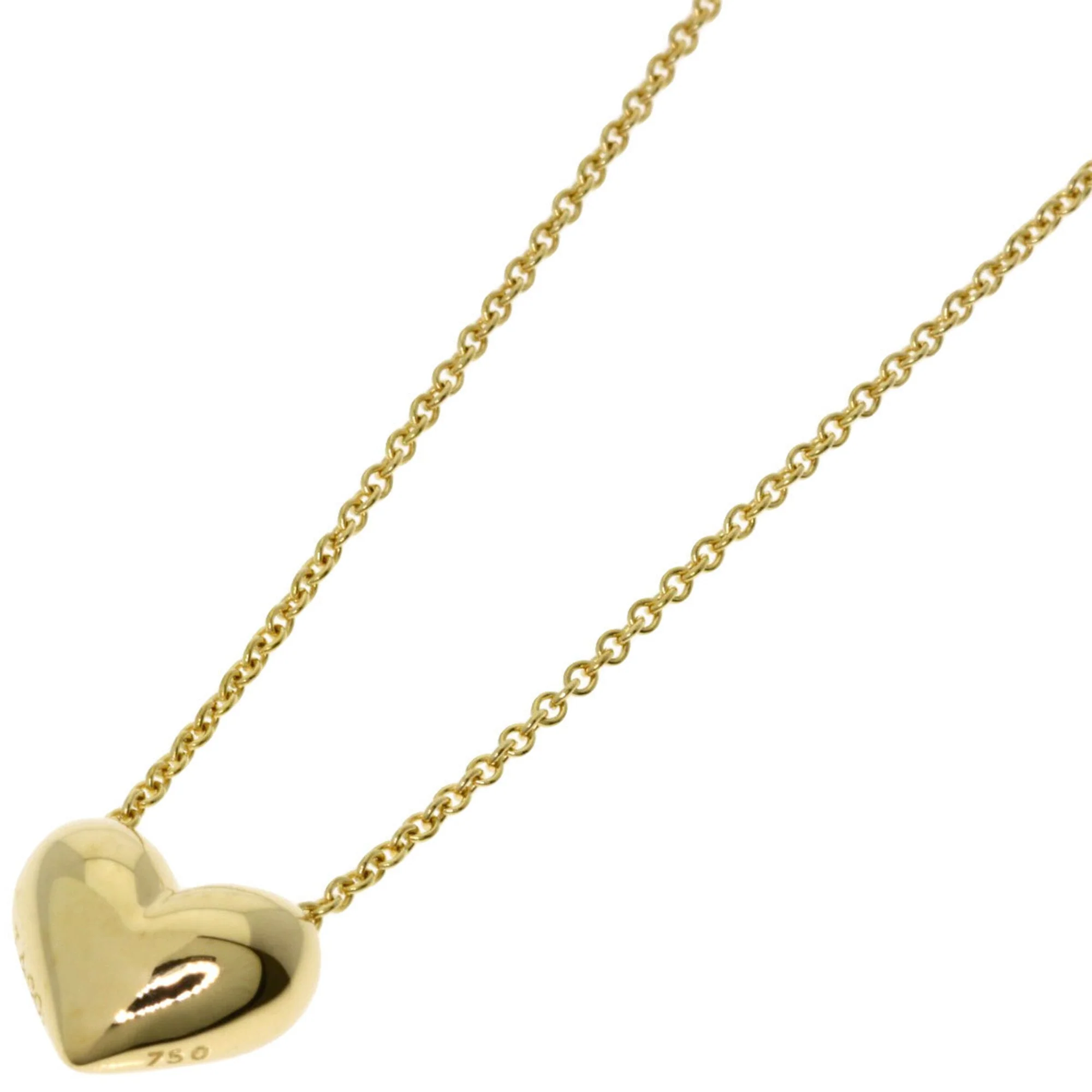 Pinched Heart Pendant Necklace 18K Yellow Gold