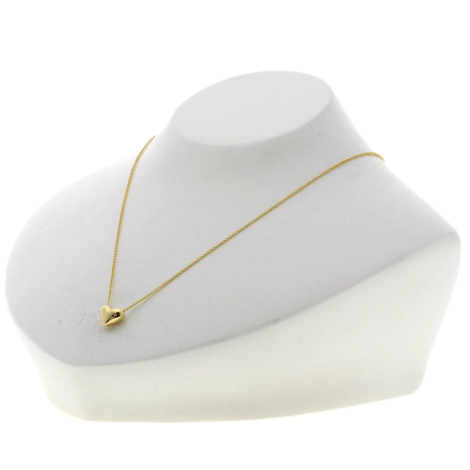 Pinched Heart Pendant Necklace 18K Yellow Gold - Image 5