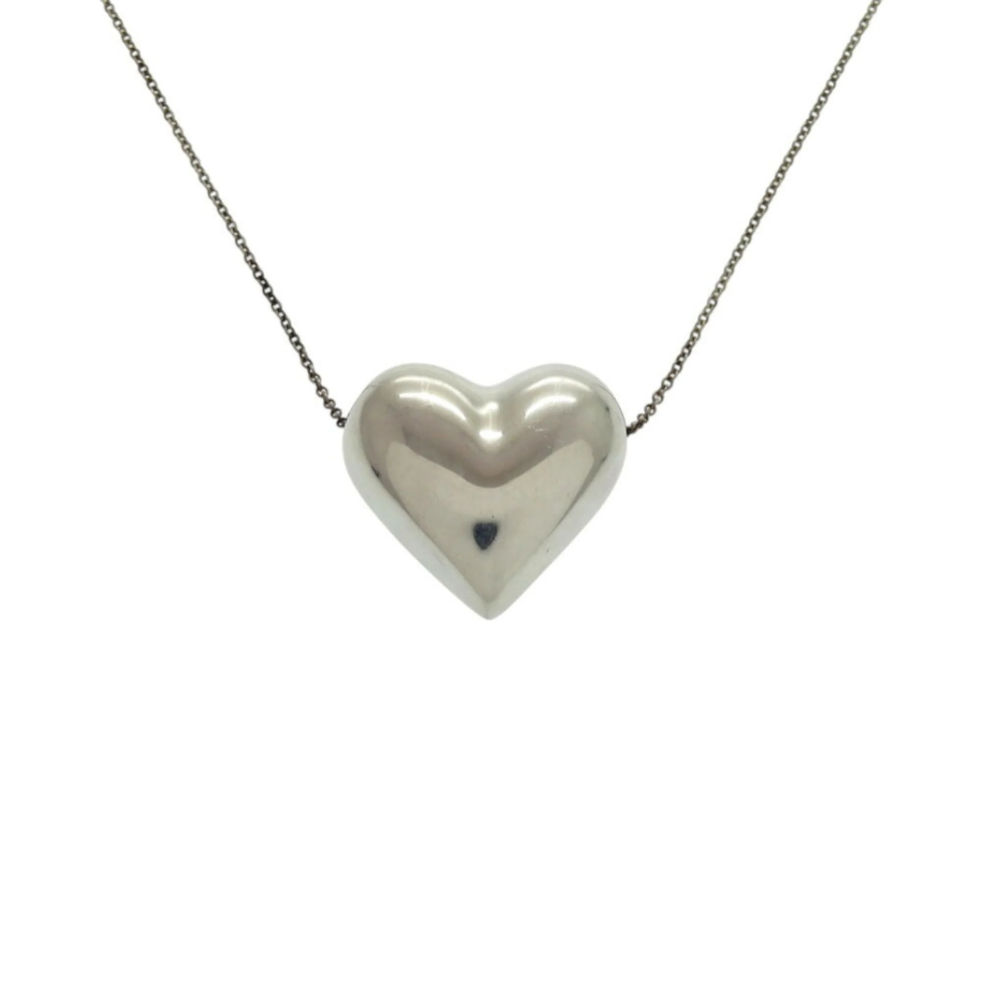 Pinched Heart Pendant Necklace Sterling Silver - Image 2