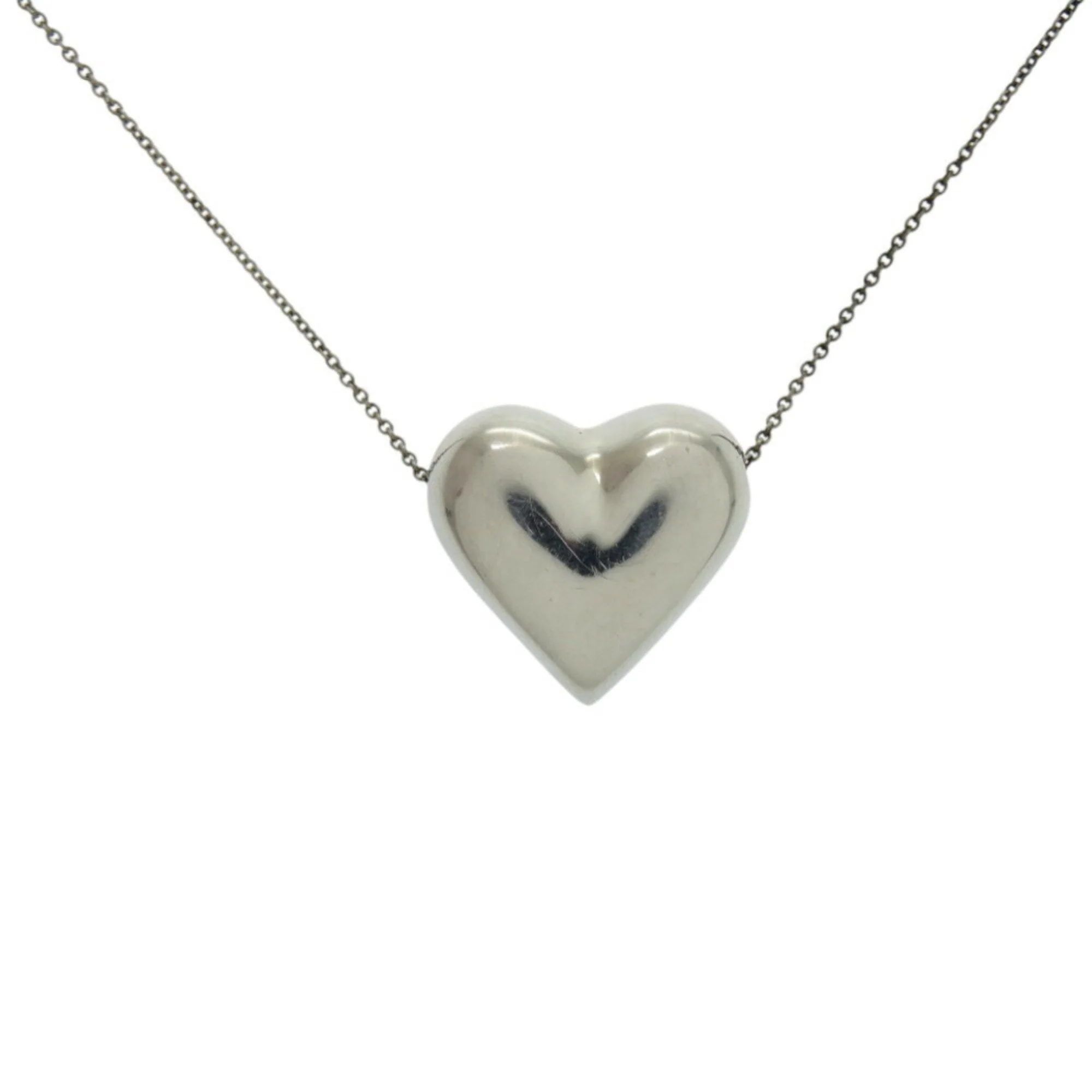 Pinched Heart Pendant Necklace Sterling Silver - Image 3