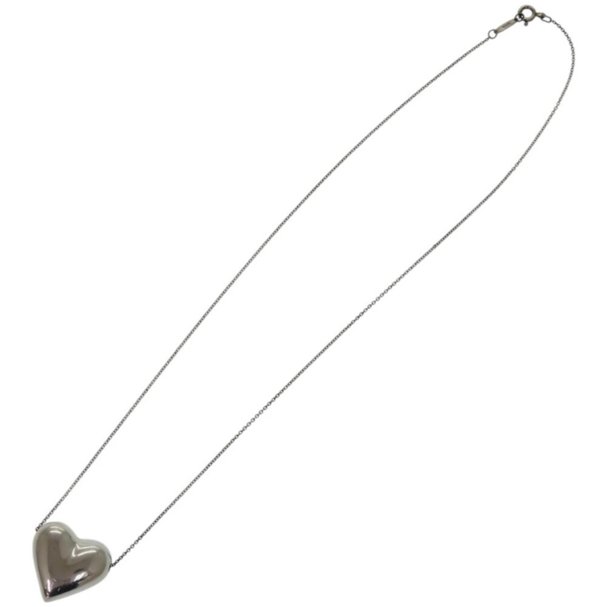 Pinched Heart Pendant Necklace Sterling Silver - Image 5