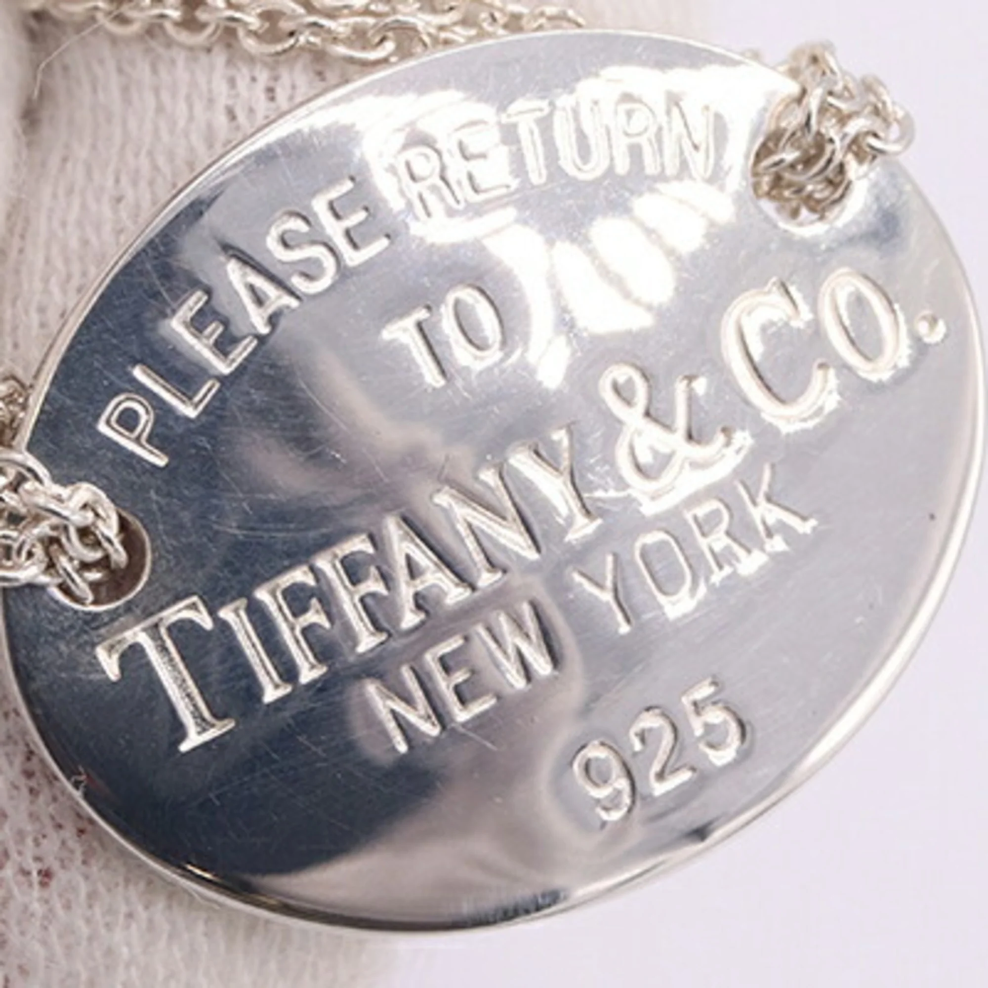 Return To Tiffany Chain Oval Pendant Necklace Sterling Silver - Image 5
