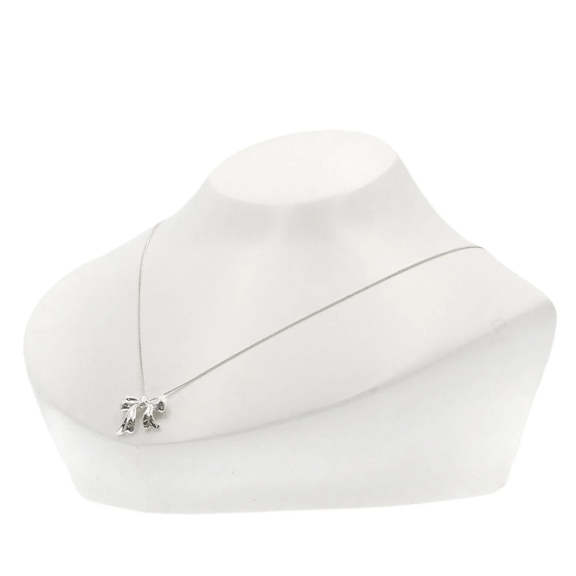 Ribbon Motif Pendant Necklace Sterling Silver - Image 5