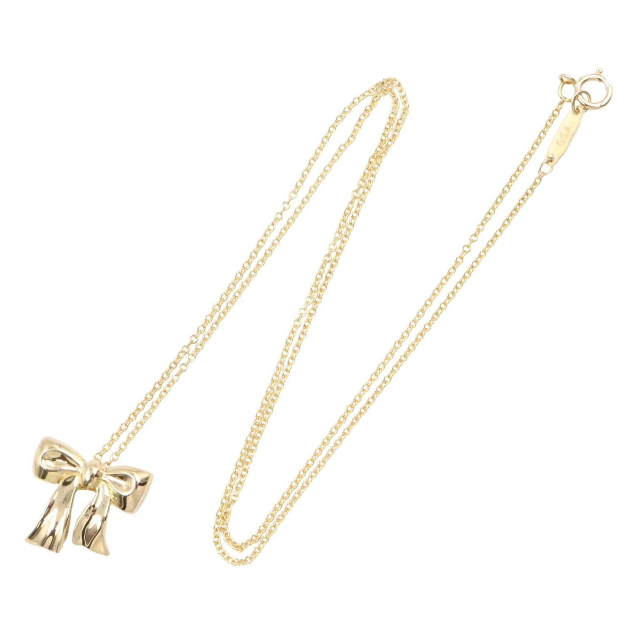 Ribbon Pendant Necklace 18K Yellow Gold - Image 2