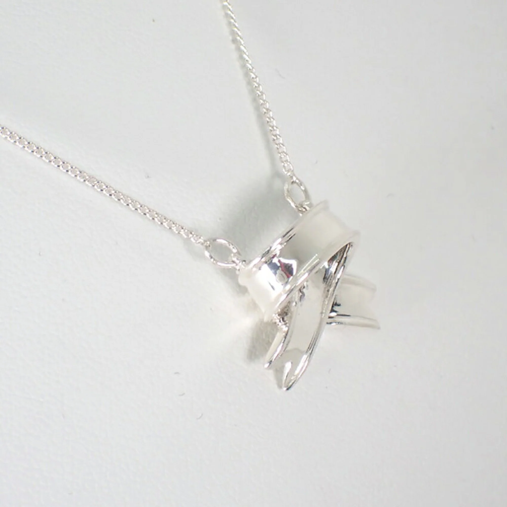 Ribbon Pendant Necklace Sterling Silver - Image 4