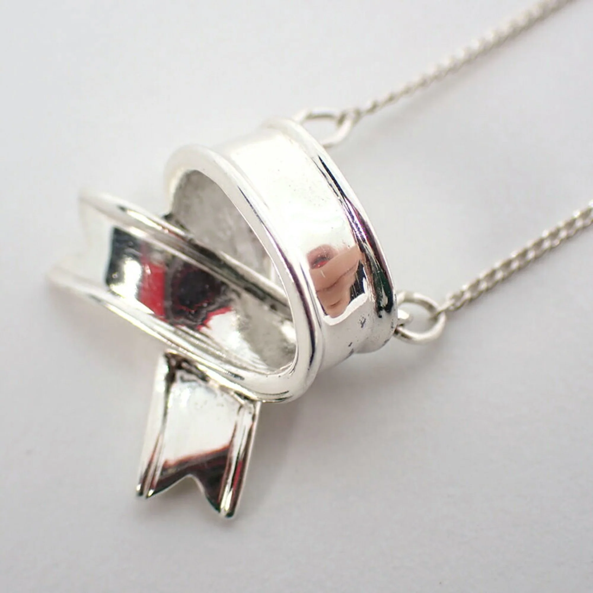 Ribbon Pendant Necklace Sterling Silver - Image 7